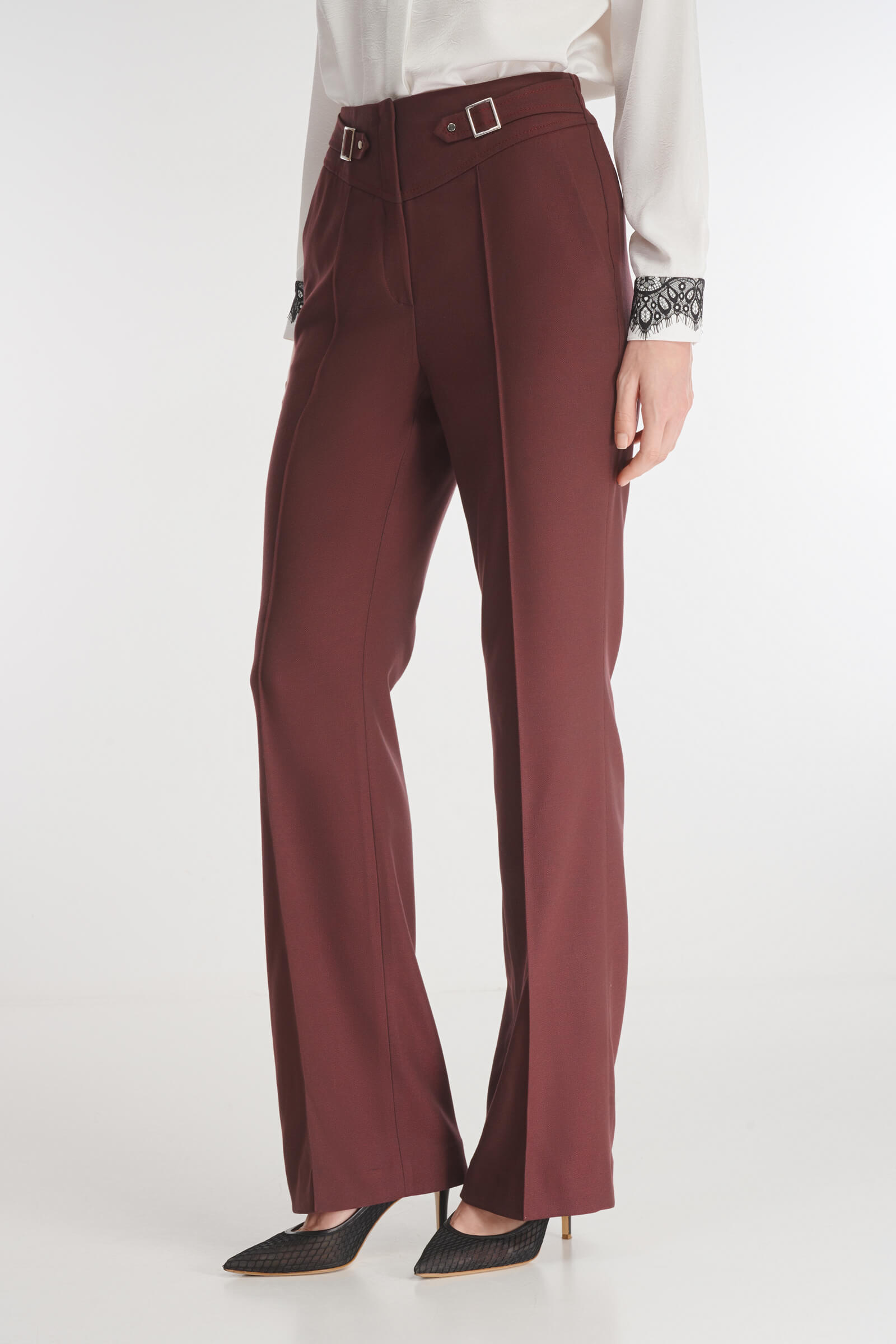 Расклешенные брюки с акцентным поясом Бренд Caterina Leman