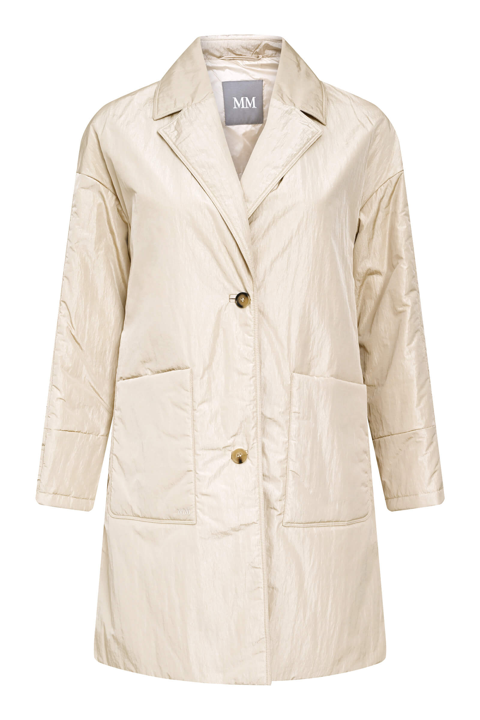 Удлиненная куртка из водонепроницаемого и ветрозащитного материала на пуговицах Бренд MM