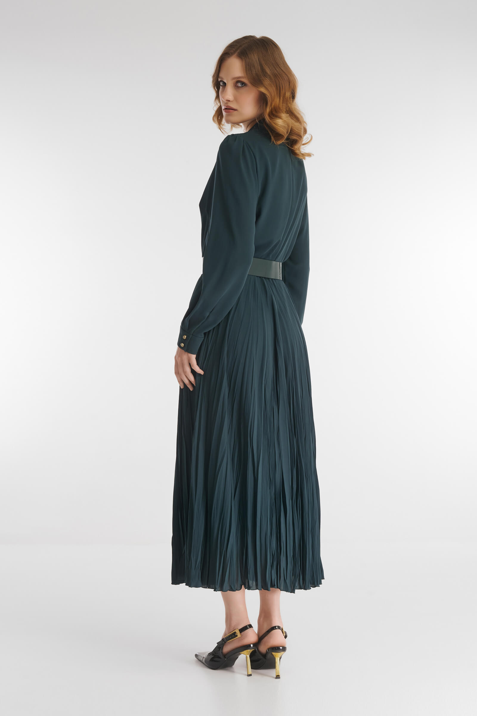 Платье из поливискозы с крэш эффектом Бренд Caterina Leman