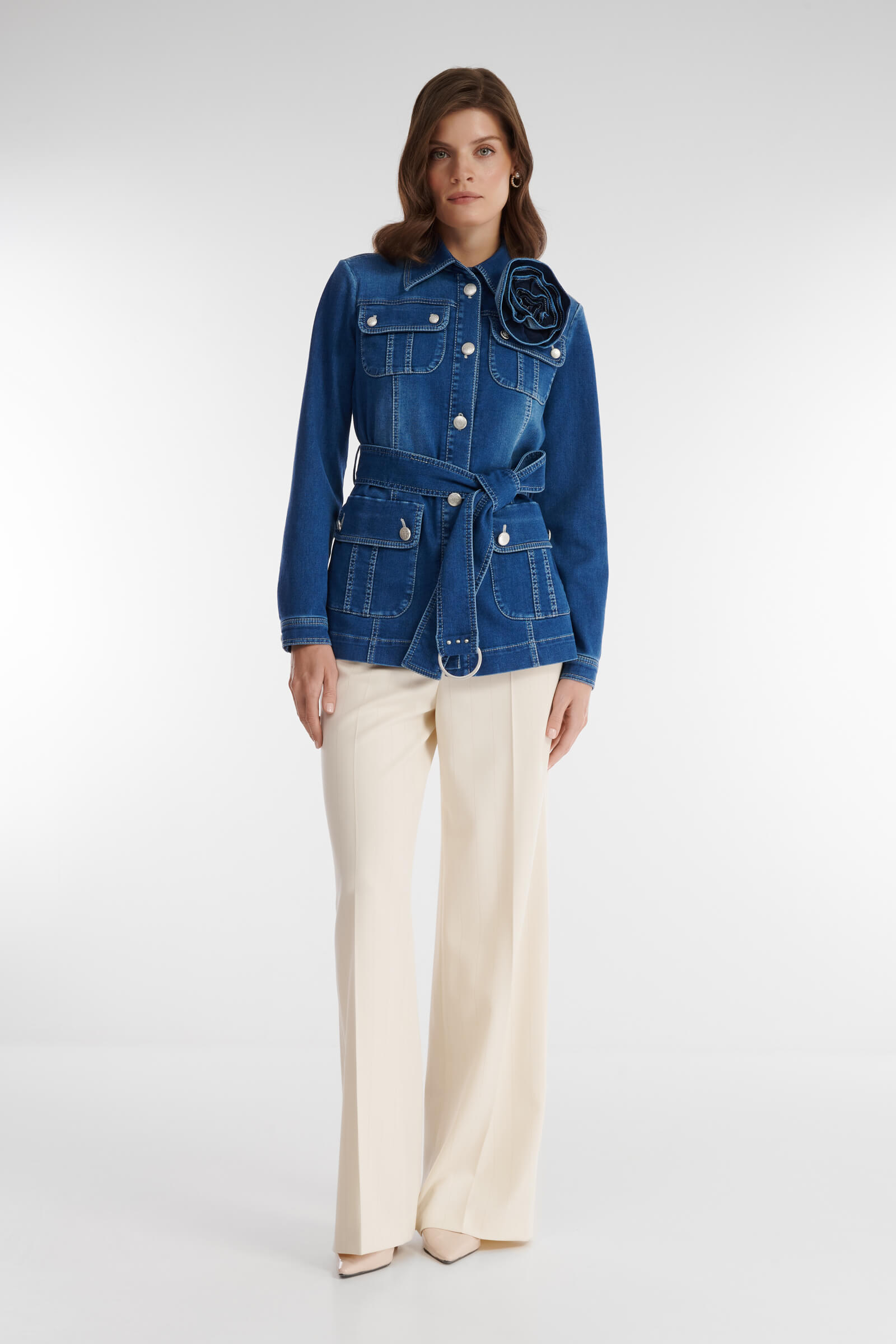 Джинсовая куртка с накладными карманами Бренд Caterina Leman