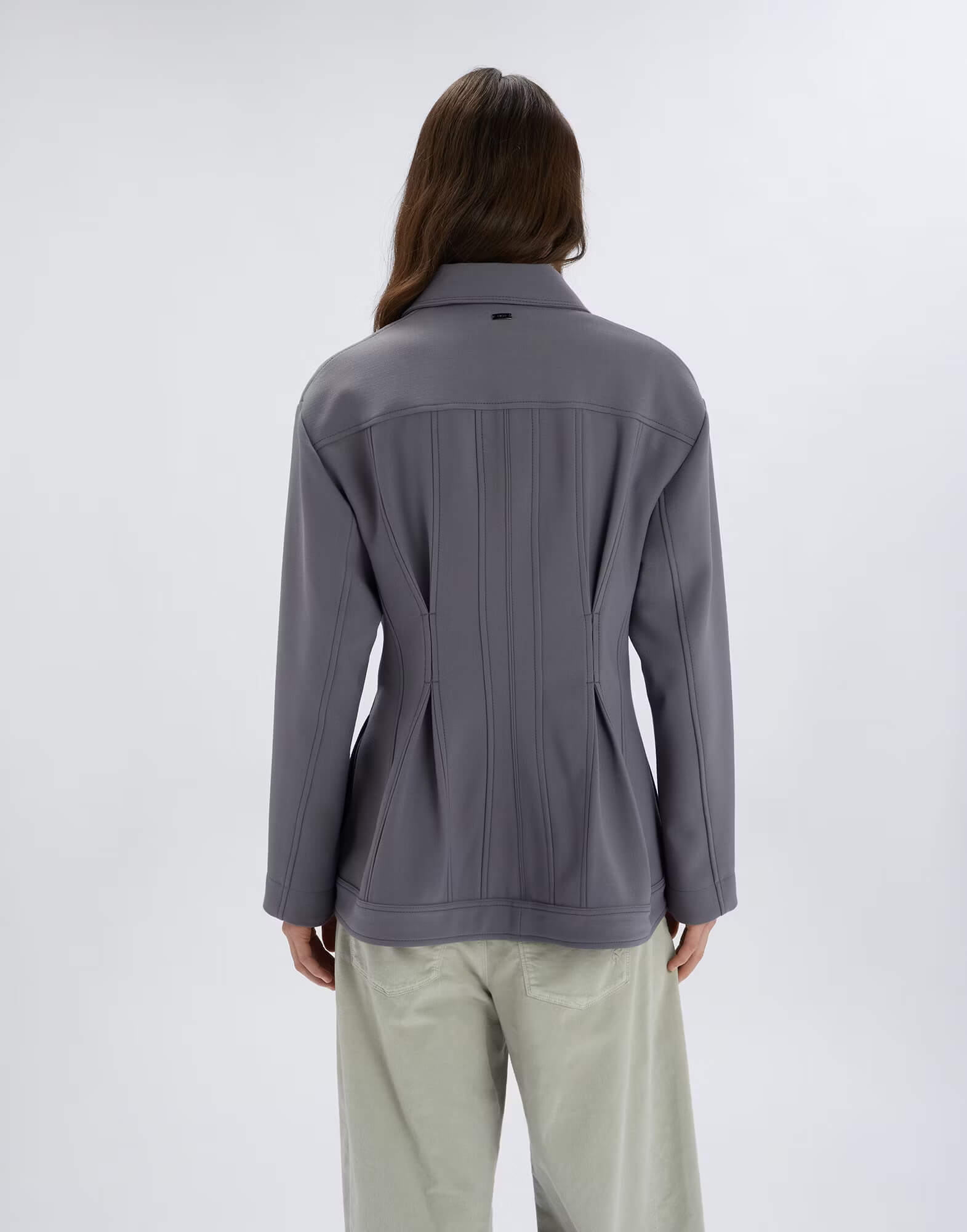 Приталенный жакет из эластичного шерстяного трикотажа Бренд High