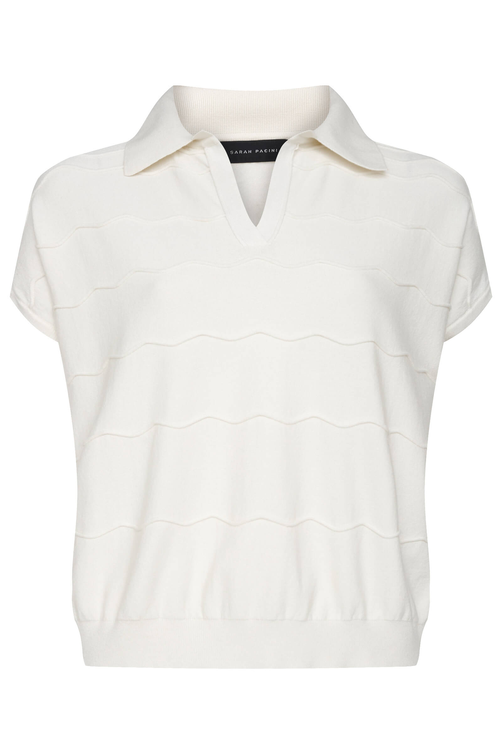 Джемпер с коротким рукавом и фактурным узором Бренд Sarah Pacini