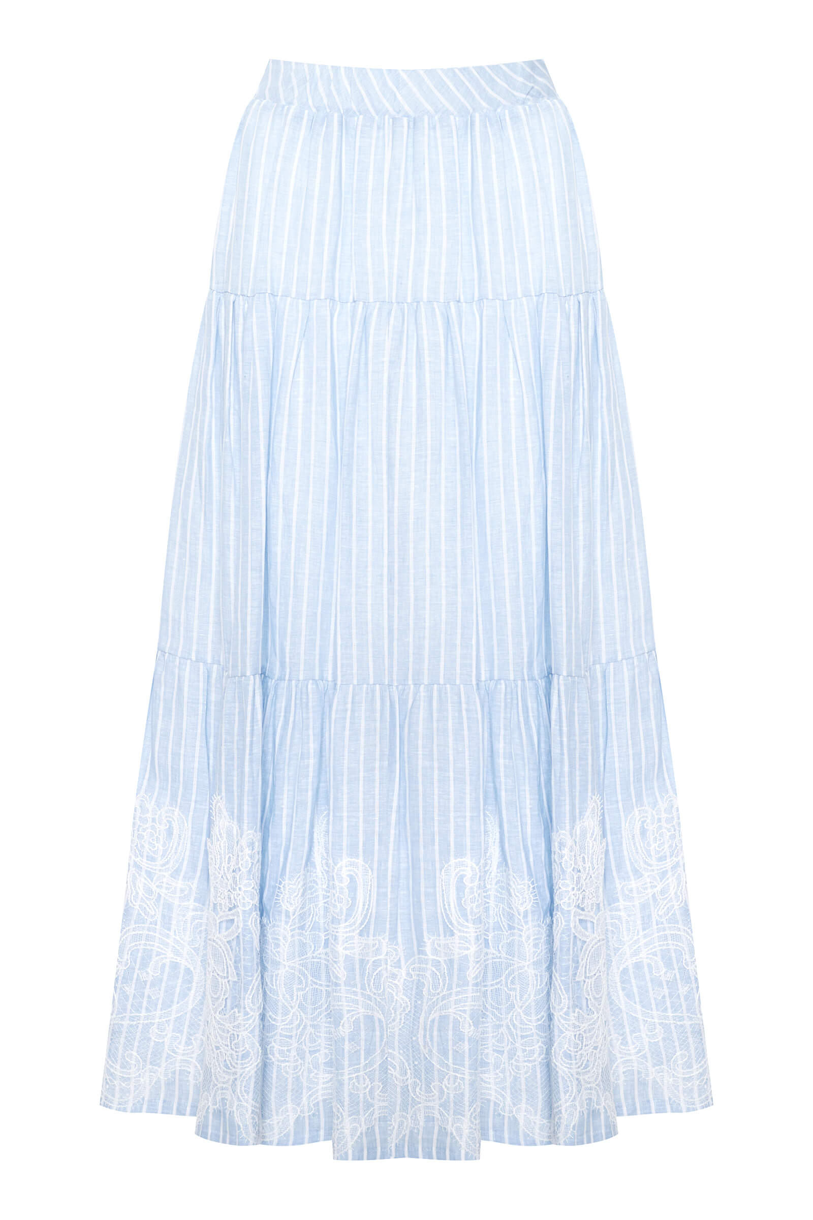 Льняная юбка с кружевом Бренд Daniela Drei