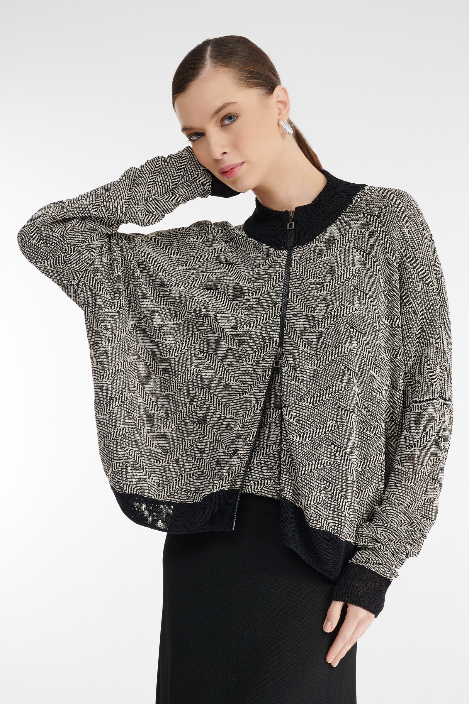 Кардиган на молнии с воротником Бренд Sarah Pacini