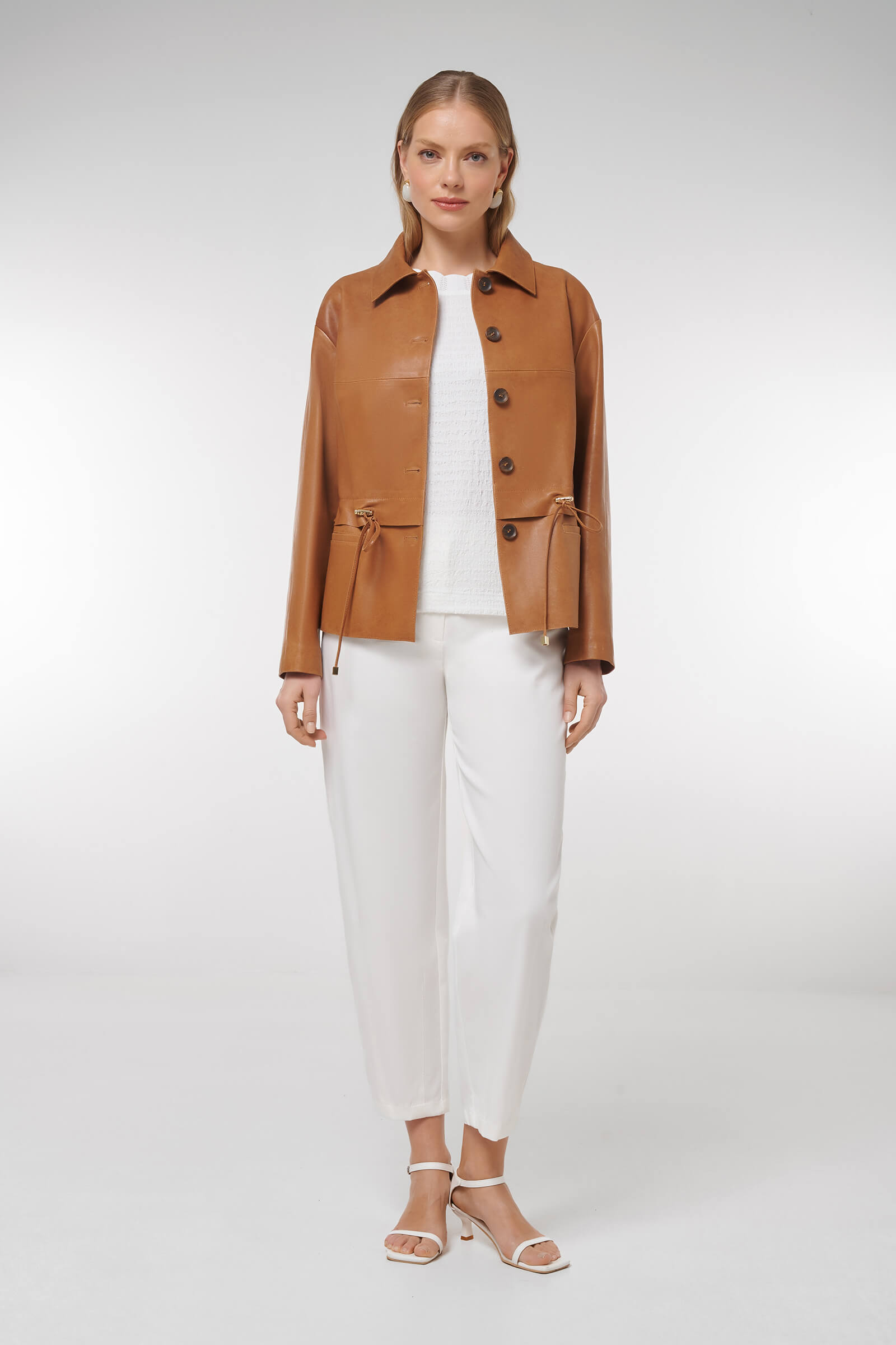 Удлиненная куртка из натуральной кожи Бренд Caterina Leman