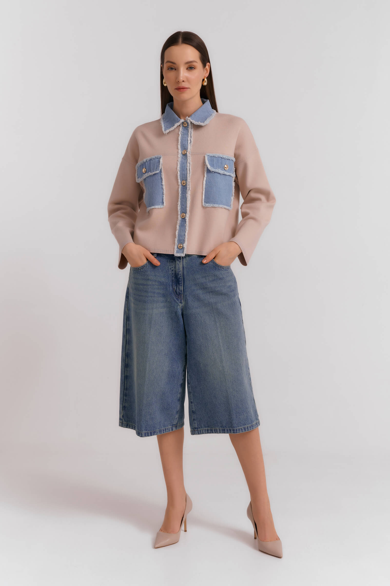 Джинсовые шорты-бермуды Бренд Diana Gallesi