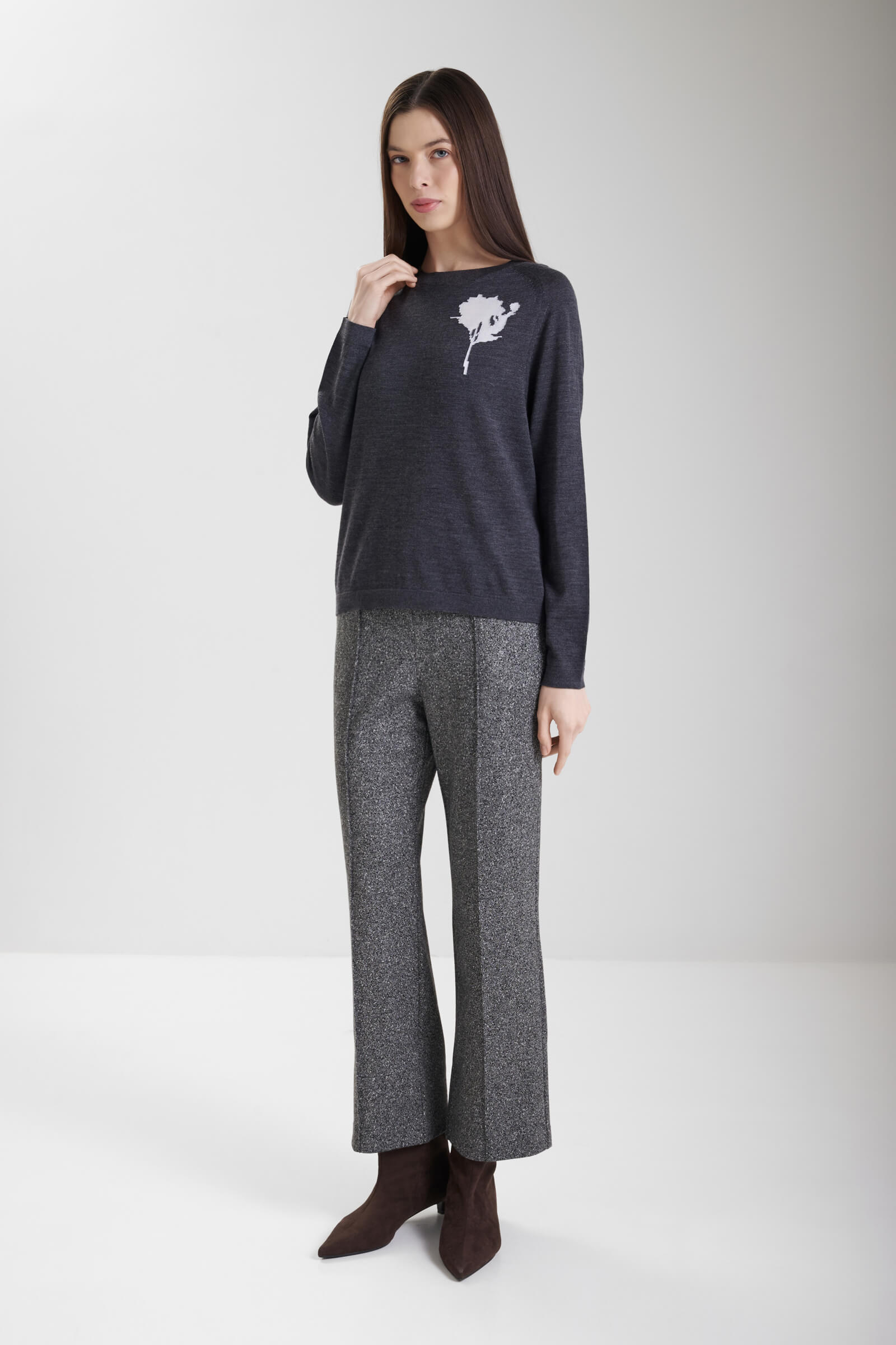 Шерстяной джемпер с узором Бренд MM