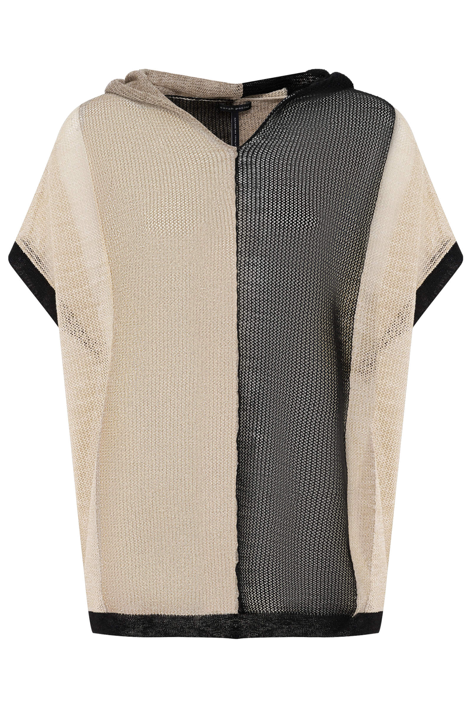 Удлиненный пуловер с капюшоном Бренд Sarah Pacini