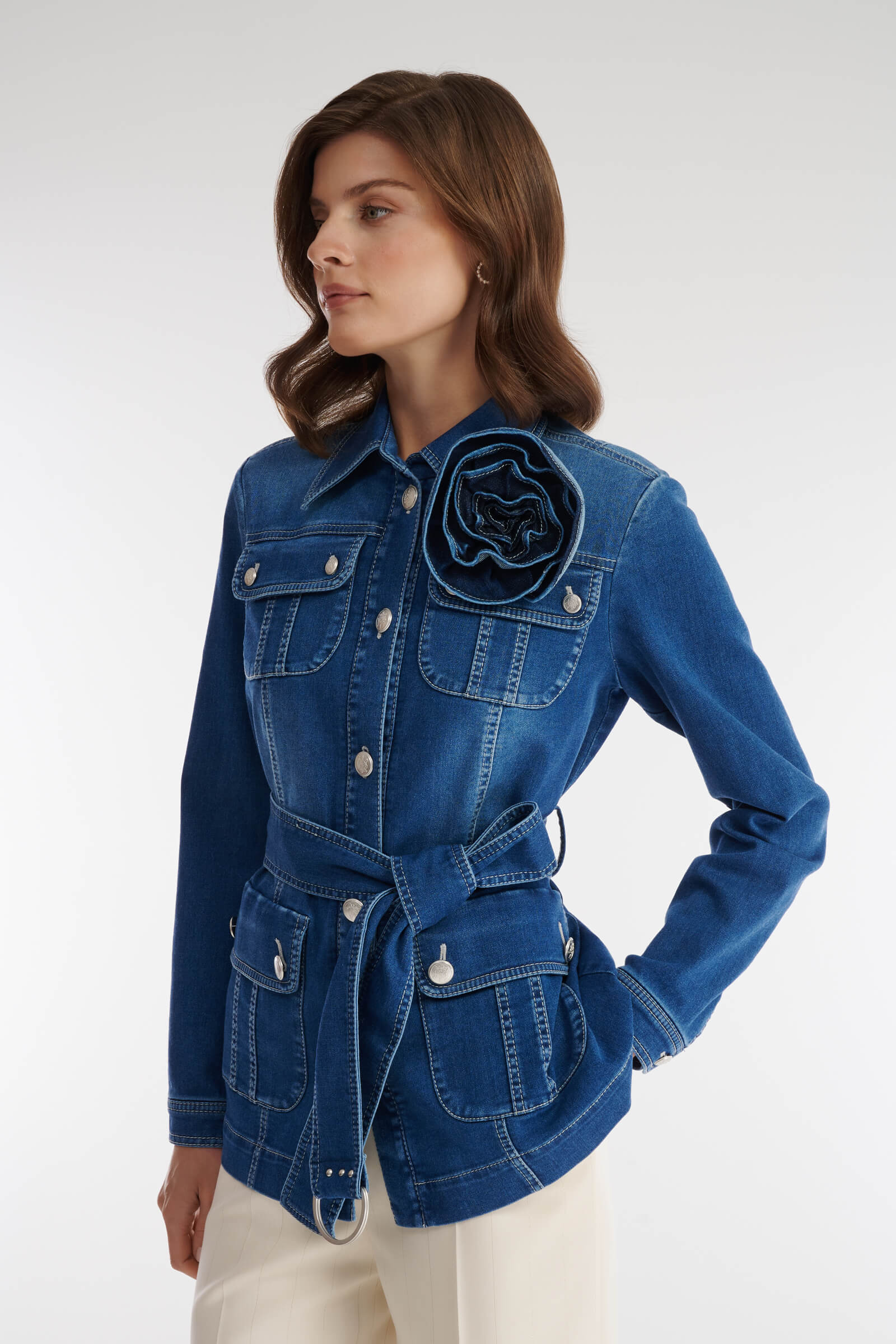 Джинсовая куртка с накладными карманами Бренд Caterina Leman