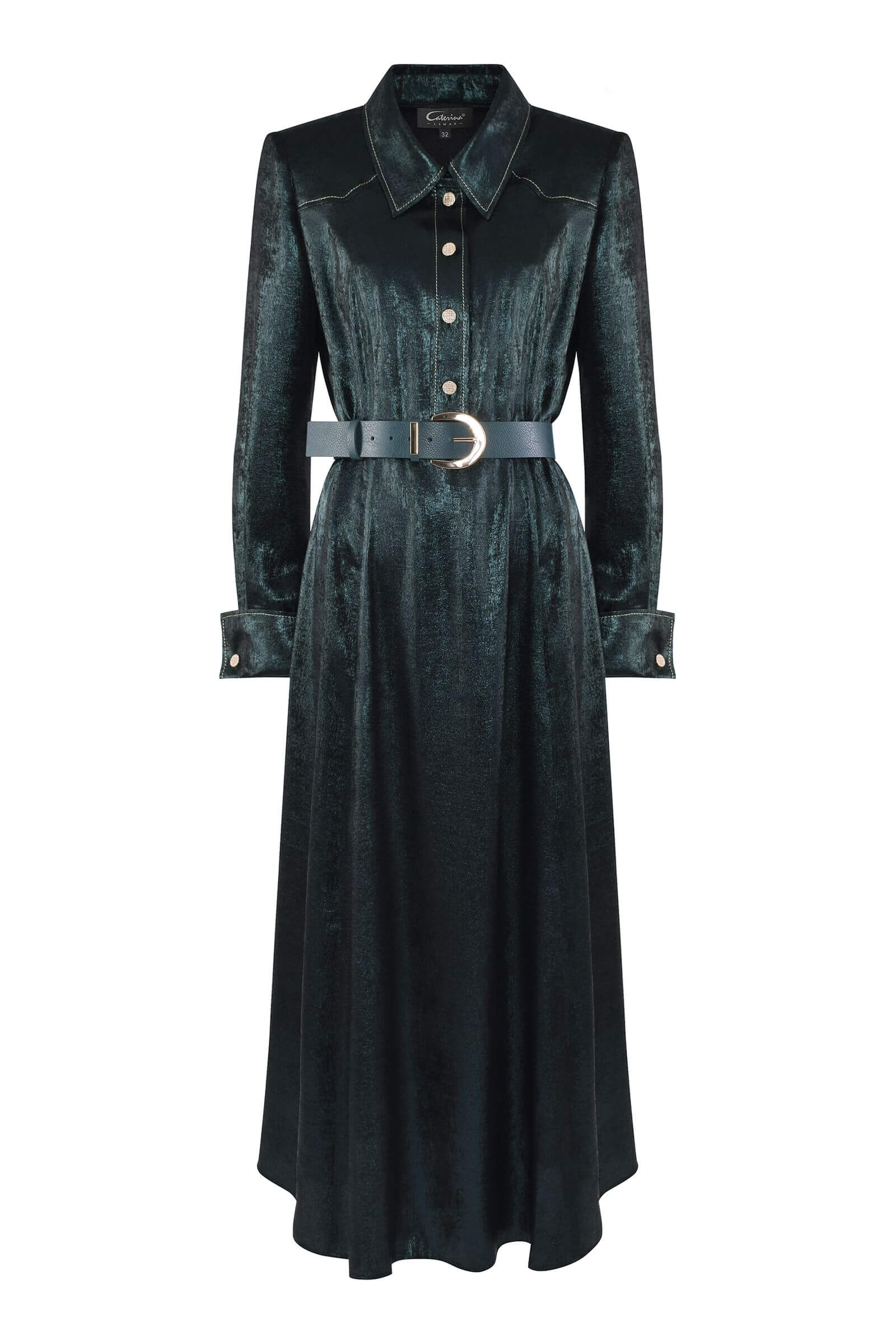 Платье-рубашка с контрастной строчкой Бренд Caterina Leman