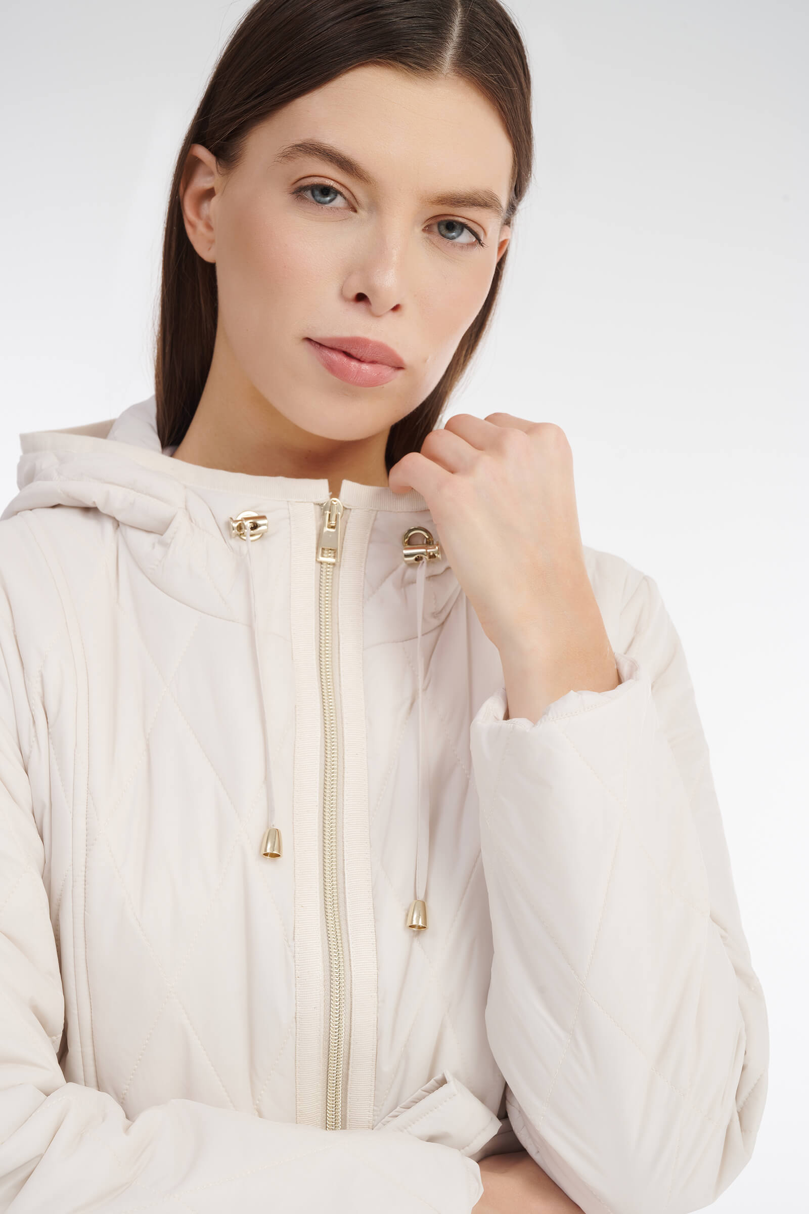 Стеганое пальто с капюшоном Бренд Caterina Leman