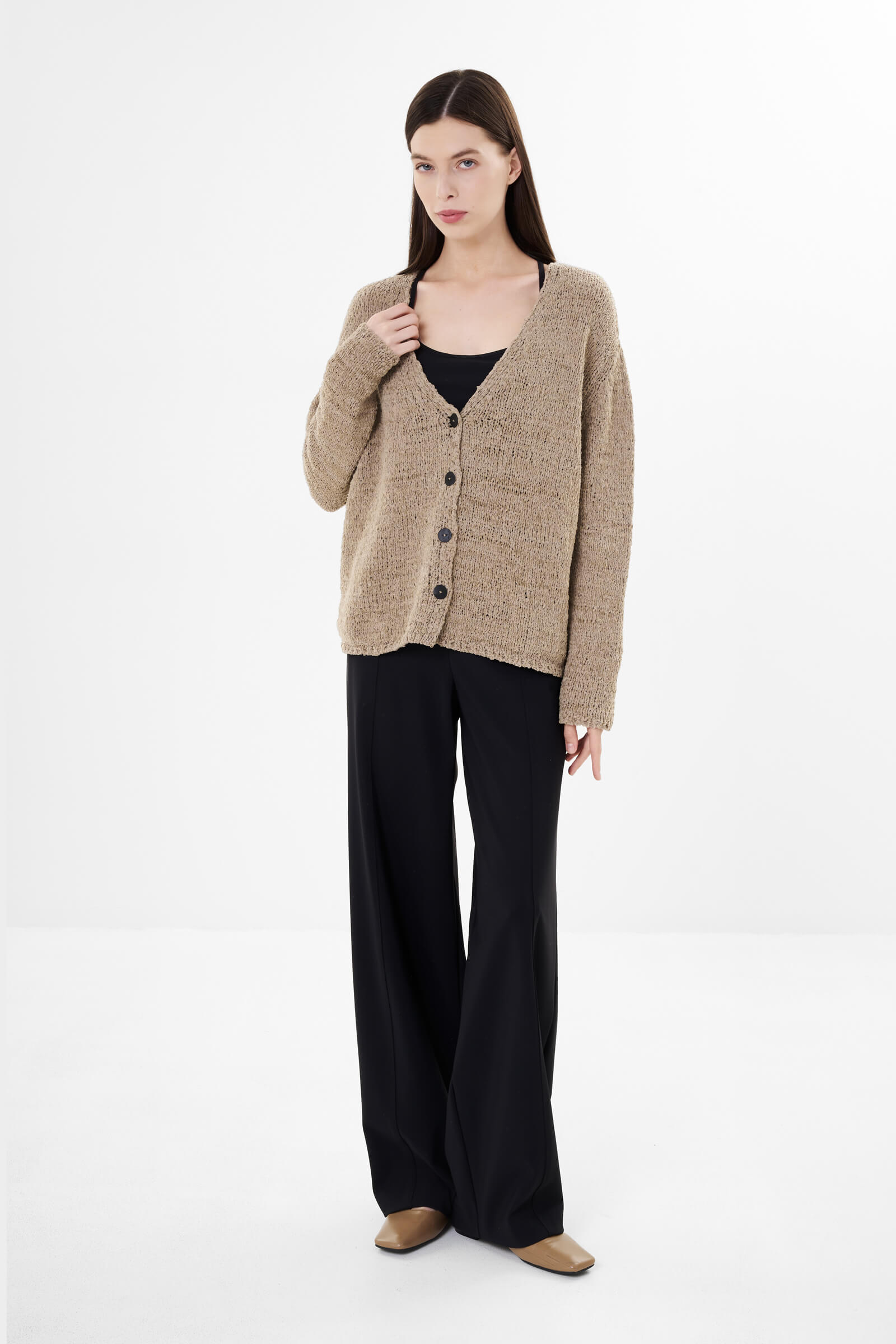 Хлопковый кардиган на пуговицах Бренд Sarah Pacini