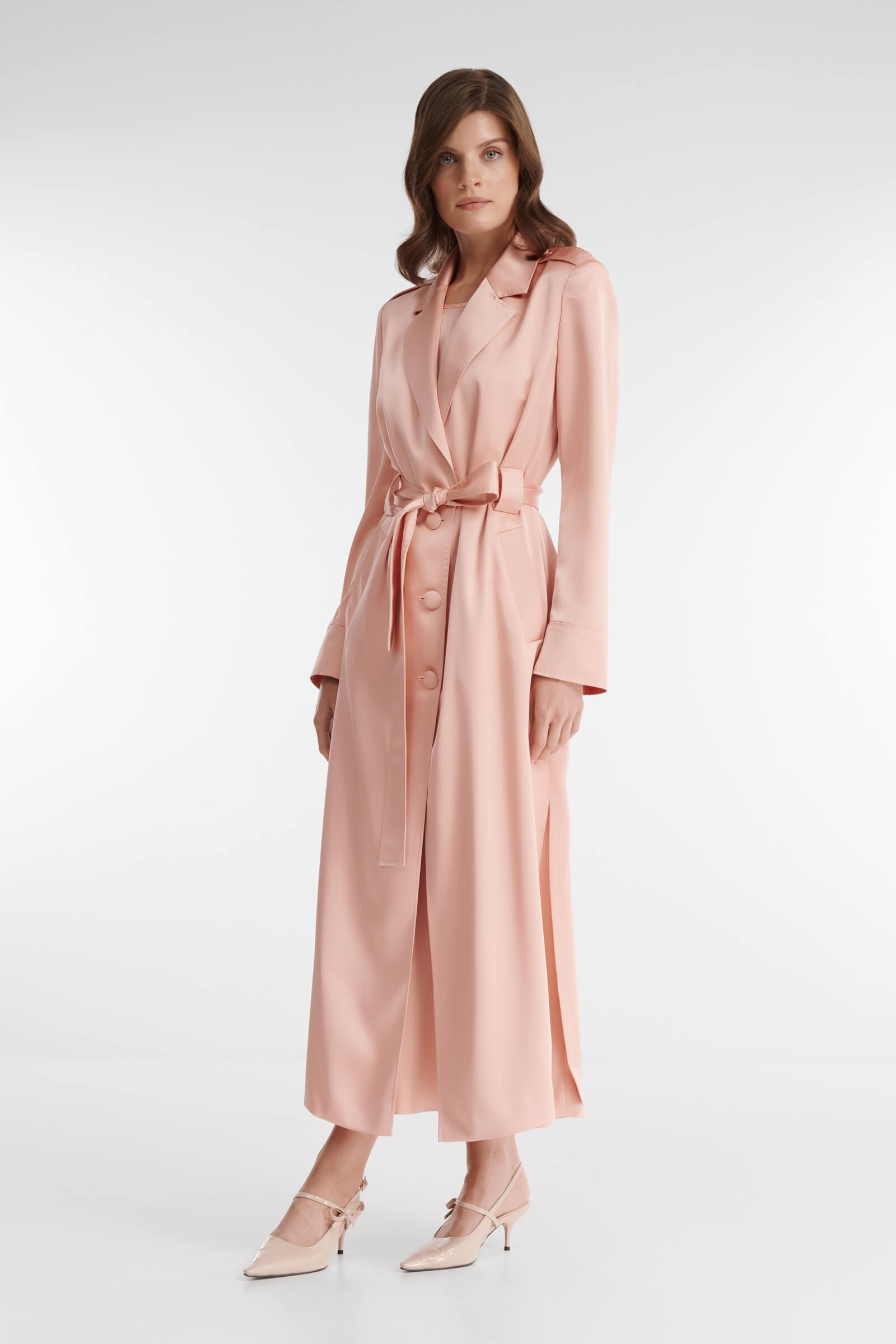 Легкое атласное пальто Бренд Caterina Leman