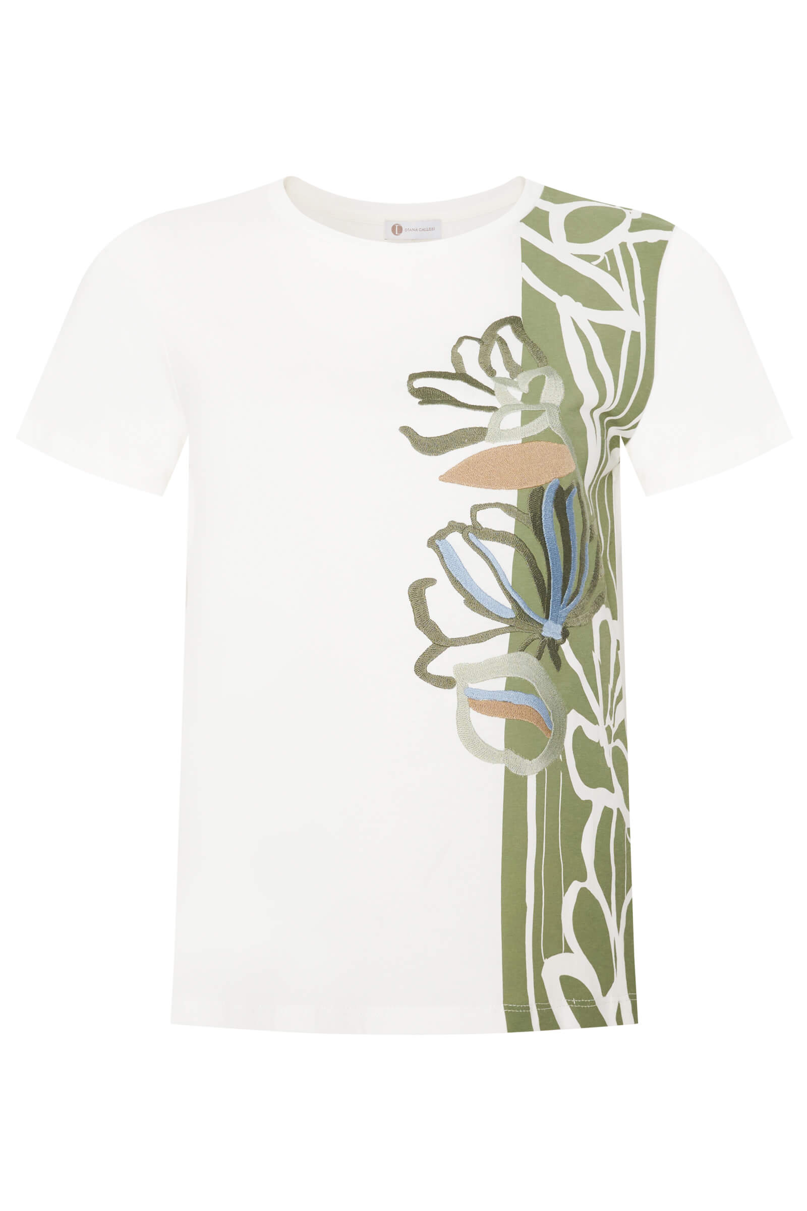 Хлопковая футболка с принтом Бренд Diana Gallesi