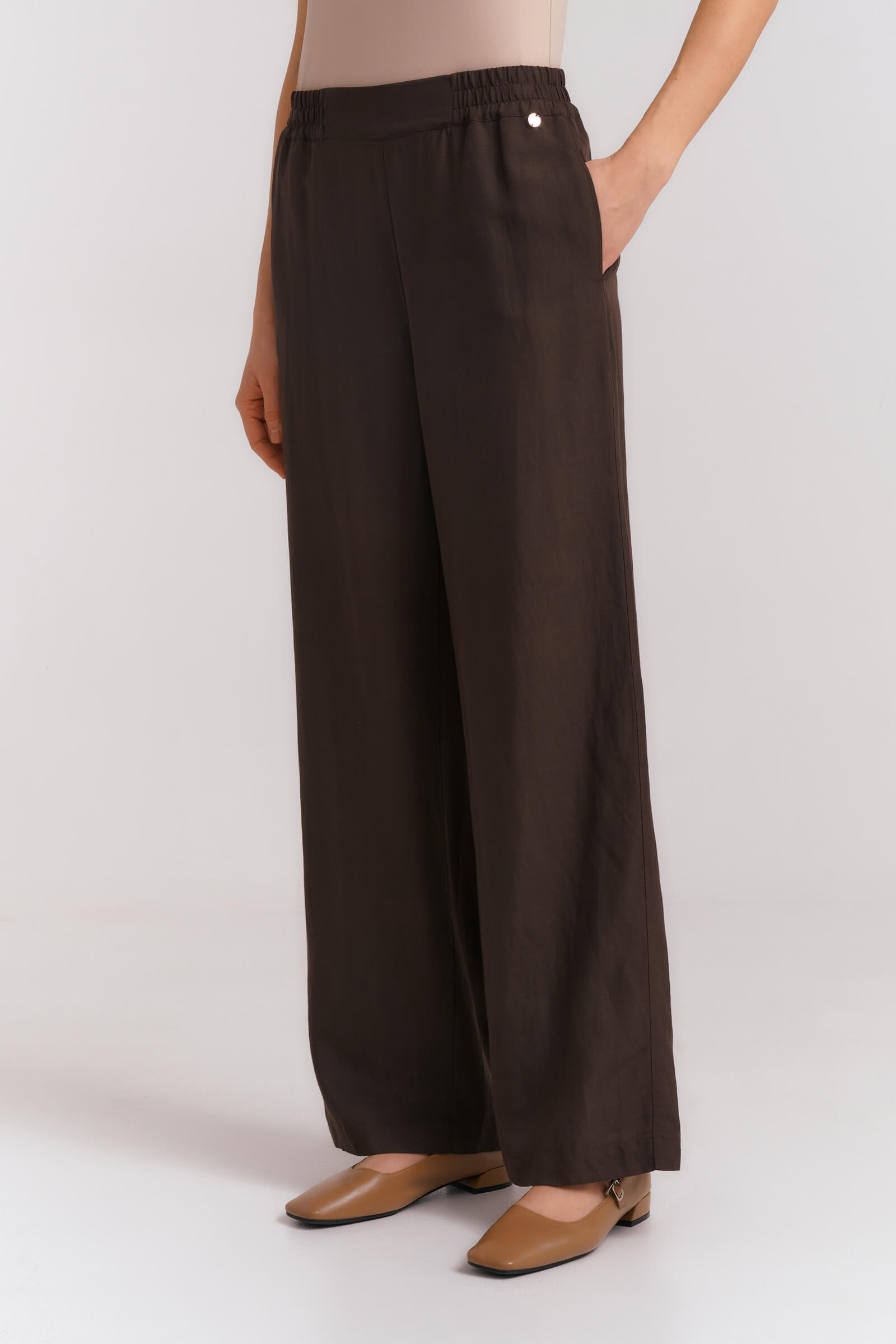 Брюки на резинке из льна Бренд Diana Gallesi