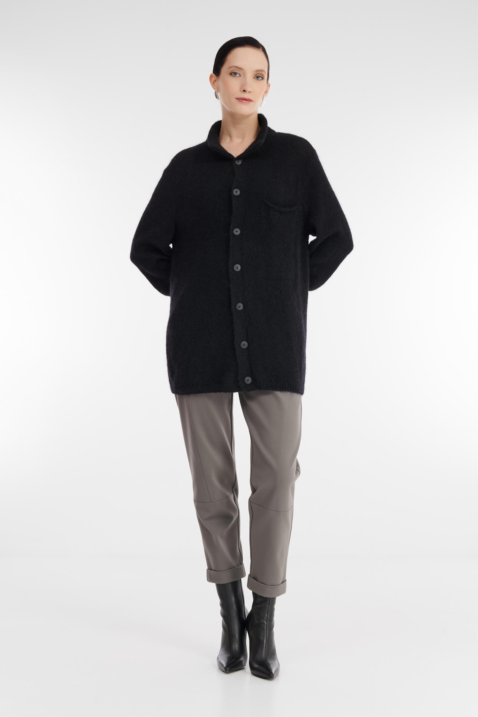 Удлиненный кардиган из мохера Бренд Sarah Pacini