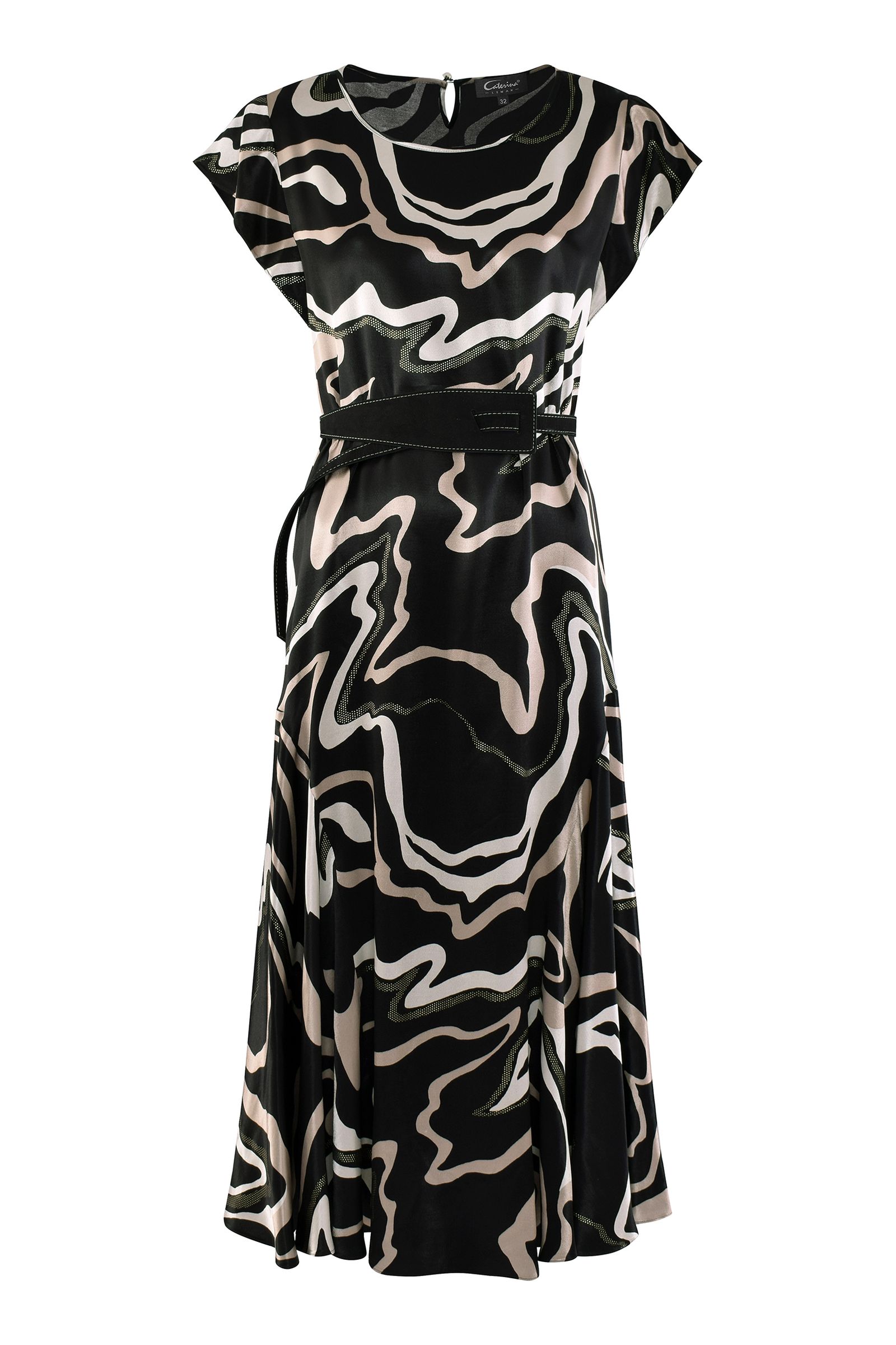 Расклешенное платье с абстрактным принтом Бренд Caterina Leman