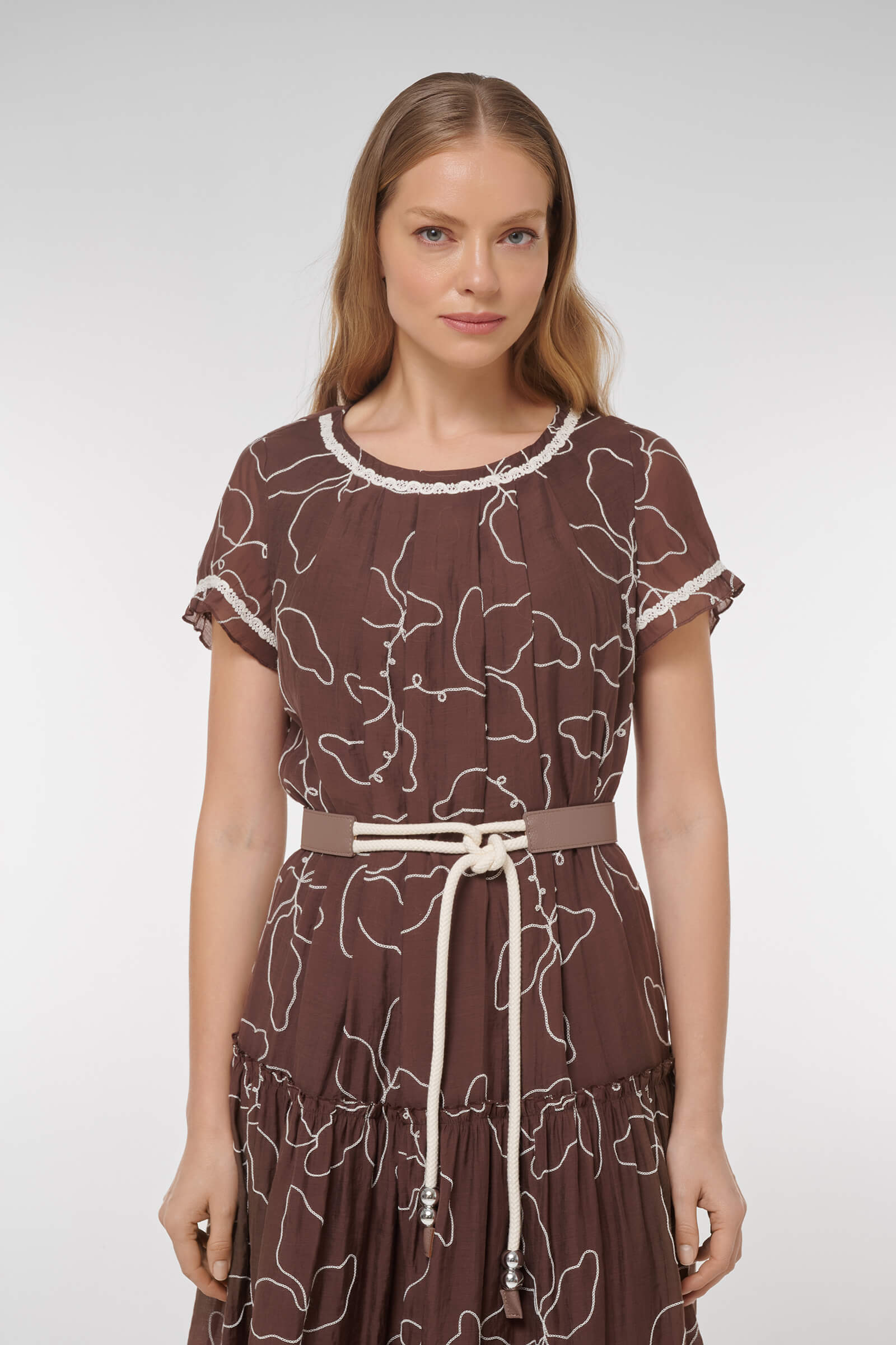 Платье миди с абстрактным узором Бренд Caterina Leman