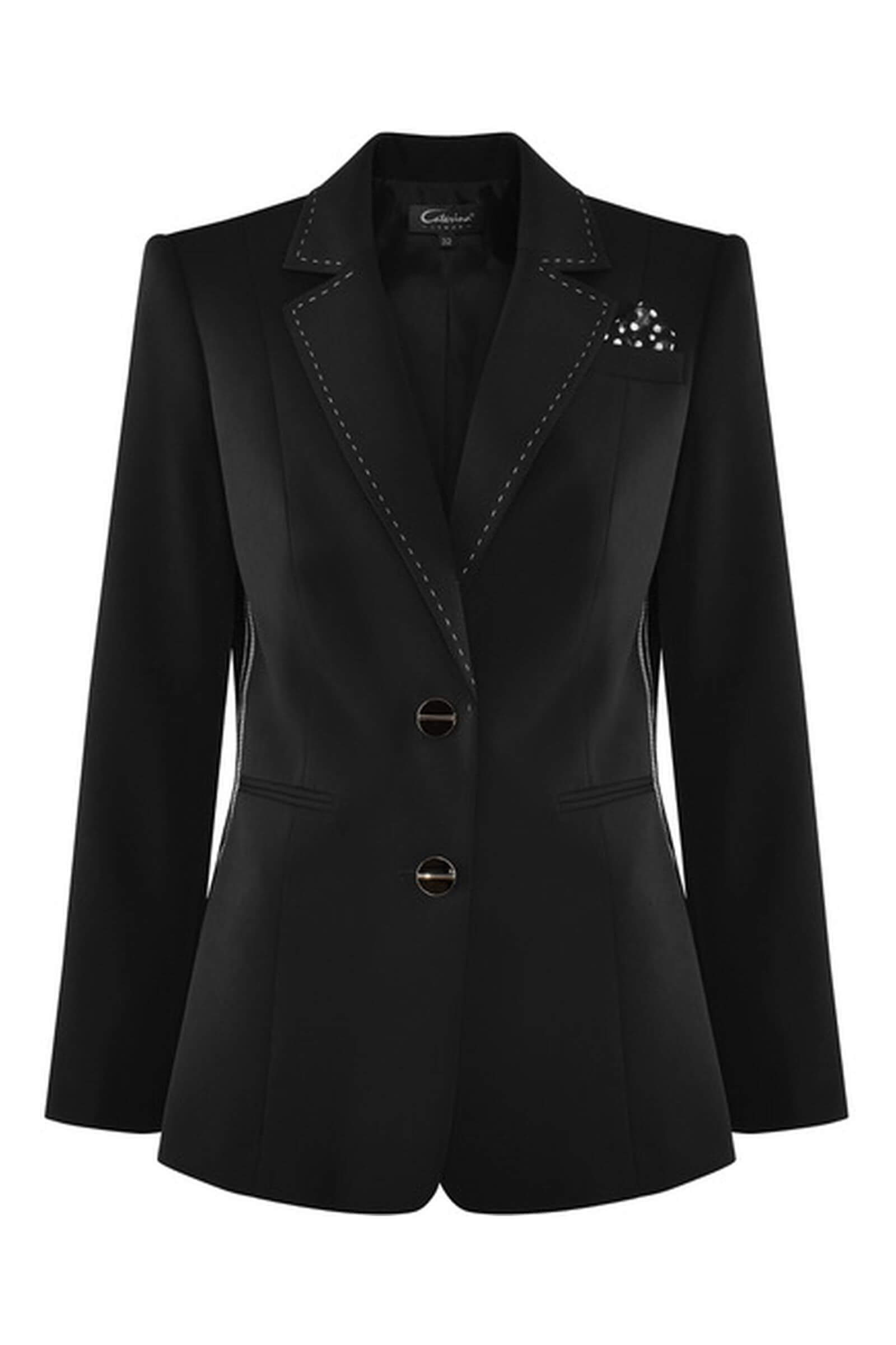 Однобортный пиджак с декоративными вставками Бренд Caterina Leman