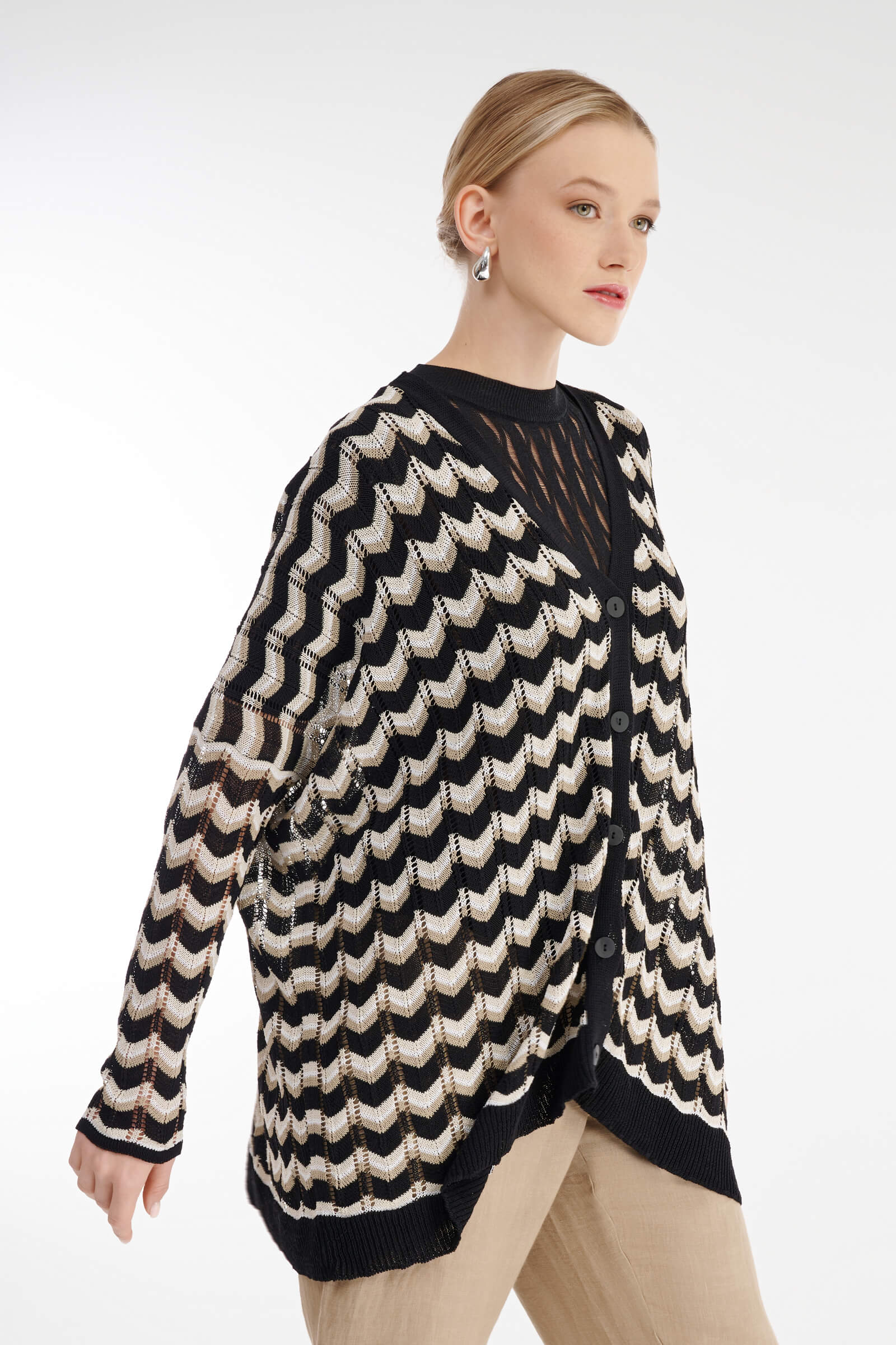 Удлиненный кардиган на пуговицах Бренд Sarah Pacini