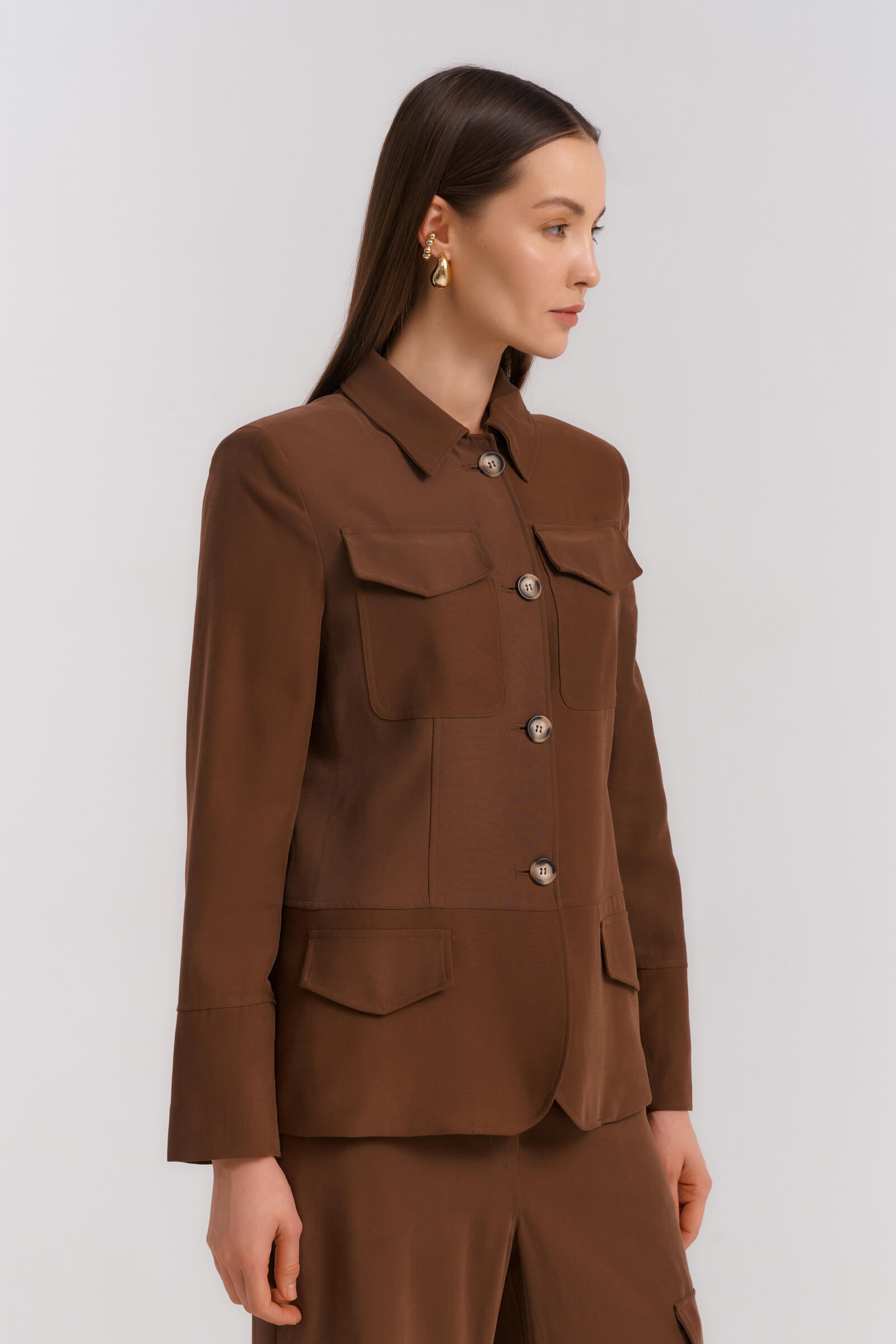 Приталенный жакет с карманами Бренд Diana Gallesi