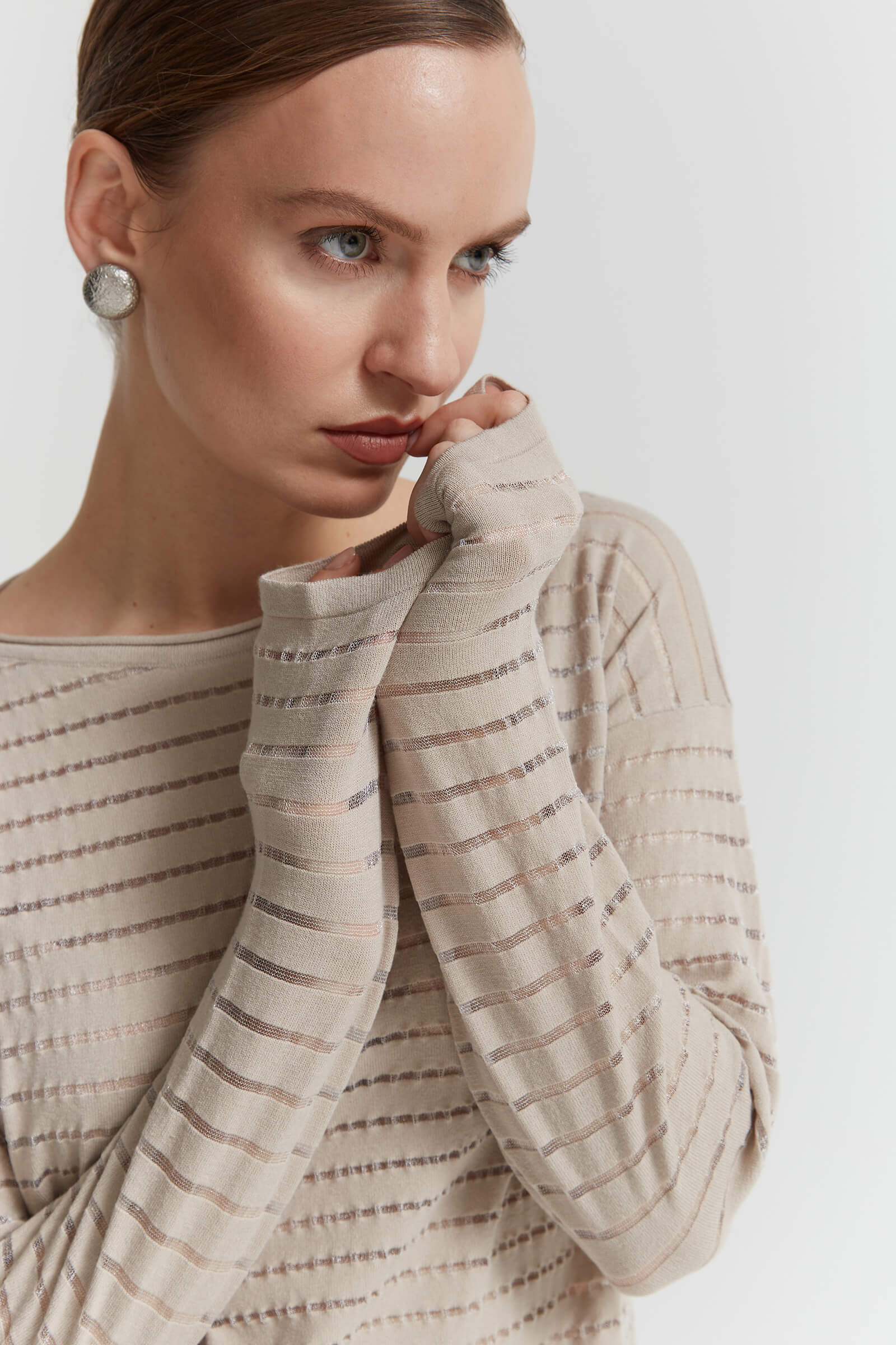 Лонгслив с вырезом-лодочкой Бренд Sarah Pacini