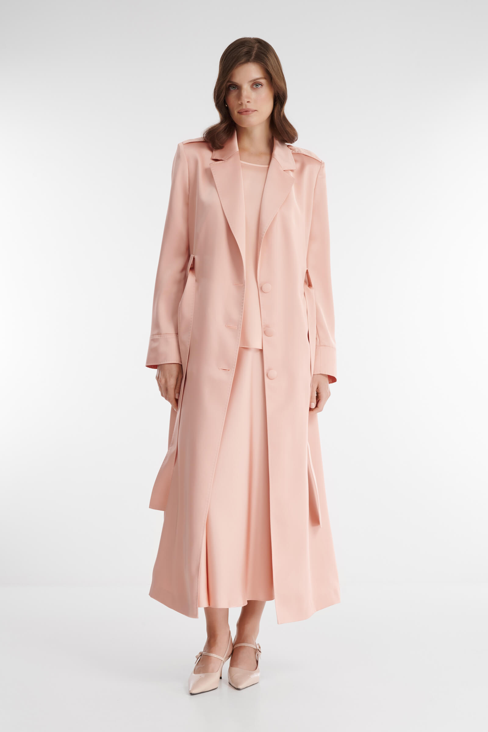 Легкое атласное пальто Бренд Caterina Leman