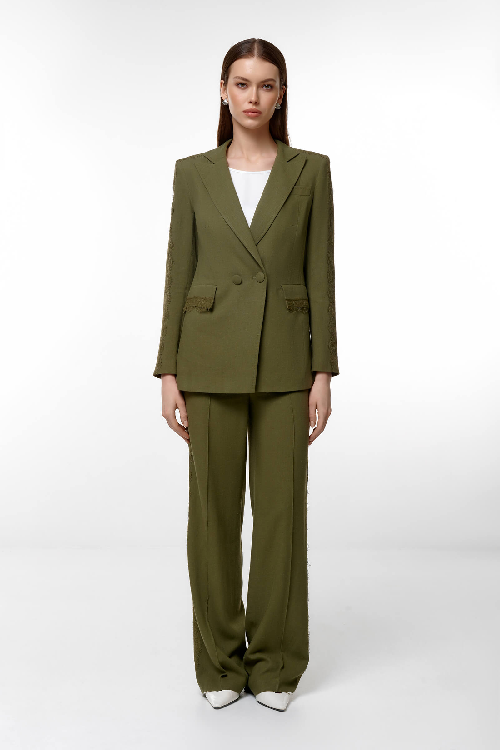 Брюки из вискозы и льна Бренд Caterina Leman