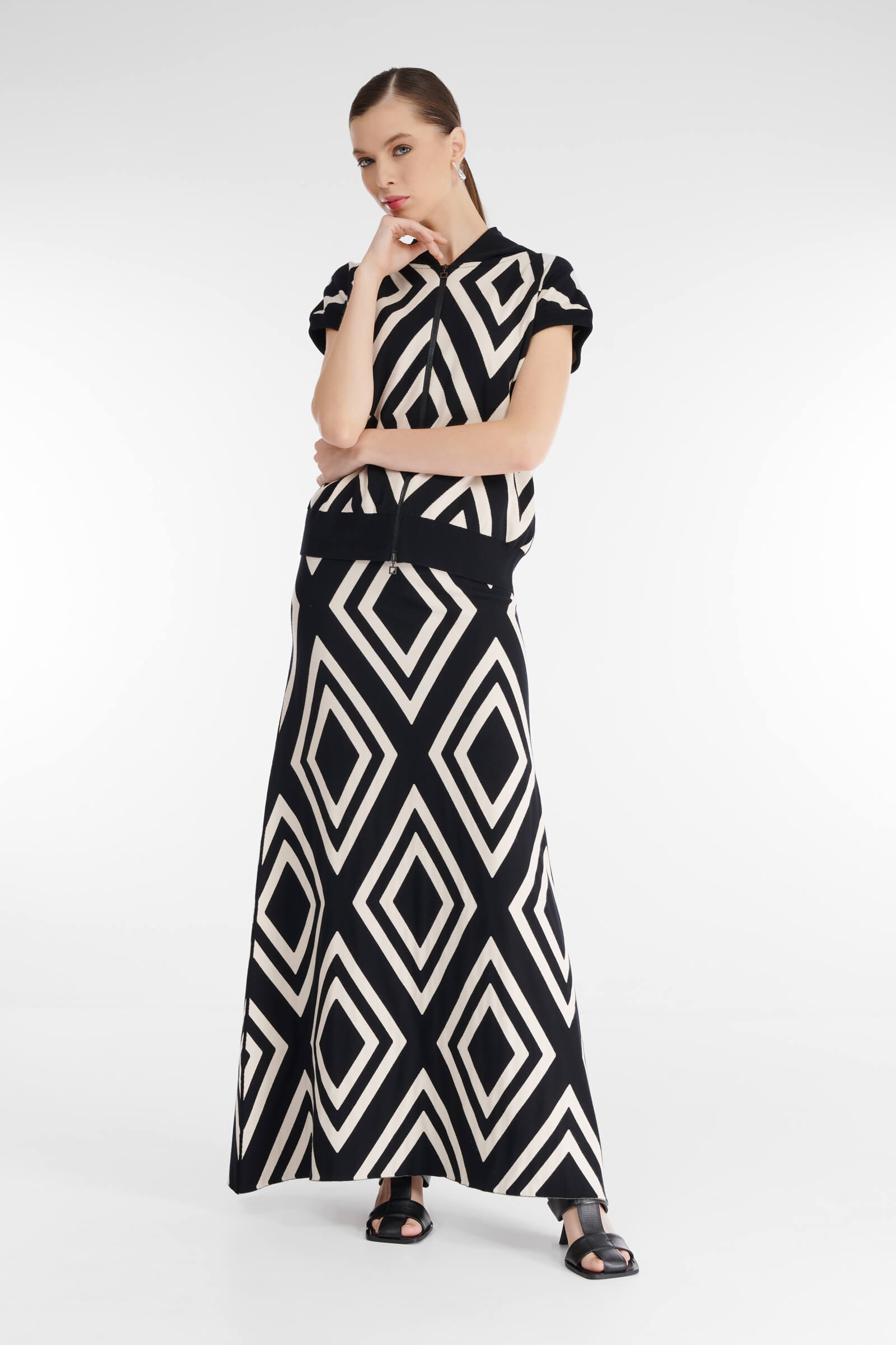 Трикотажная юбка макси Бренд Sarah Pacini