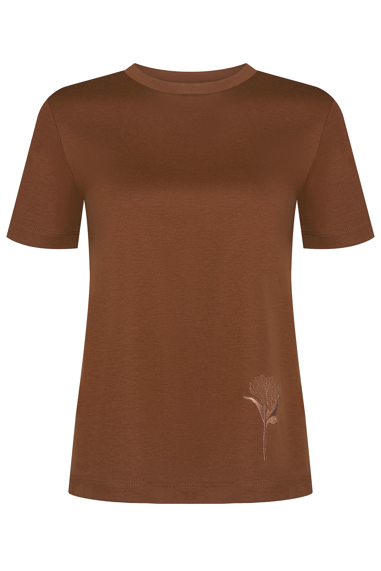 Футболка из шелковистого модала с вышивкой Бренд MM