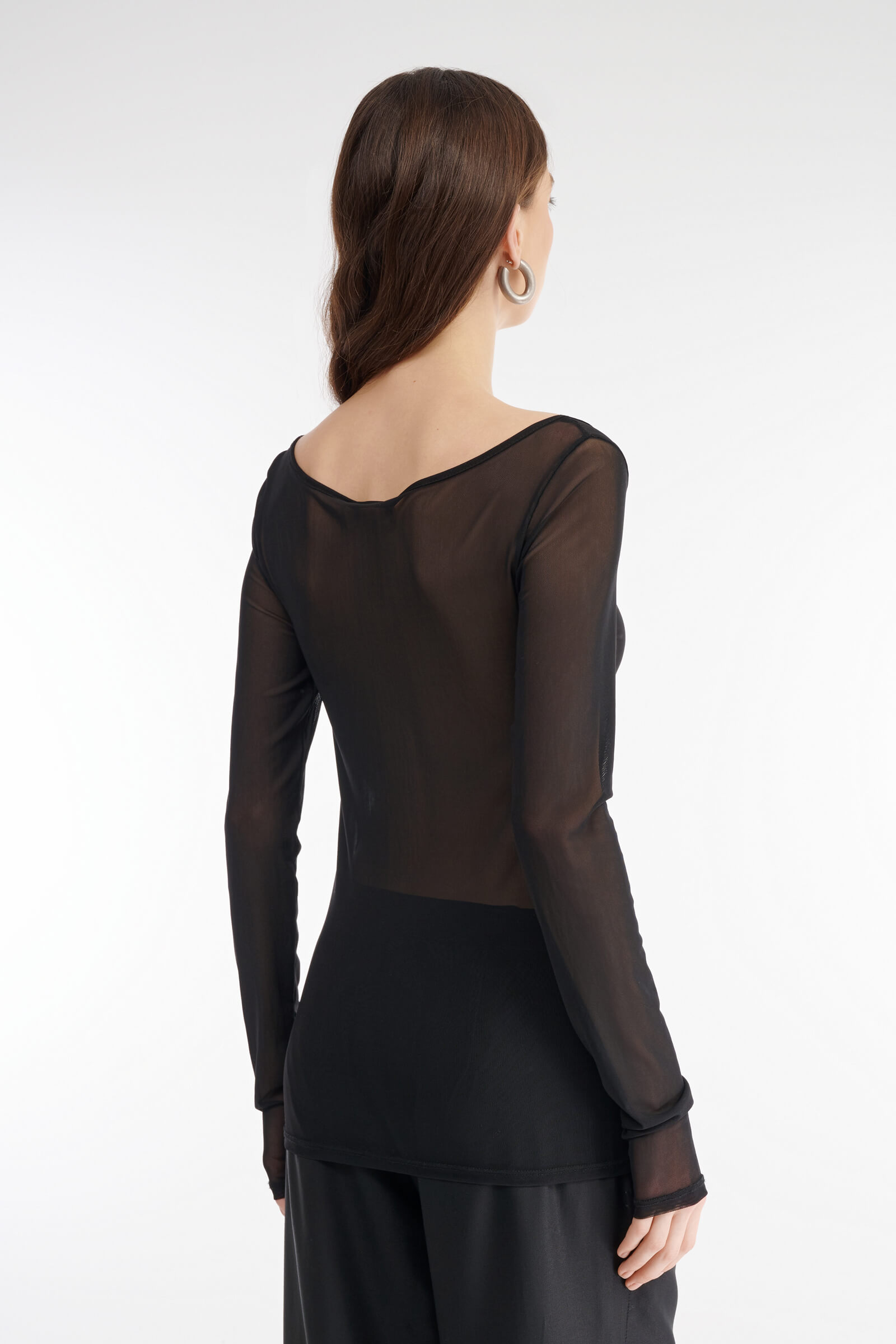 Прозрачный лонгслив Бренд Sarah Pacini