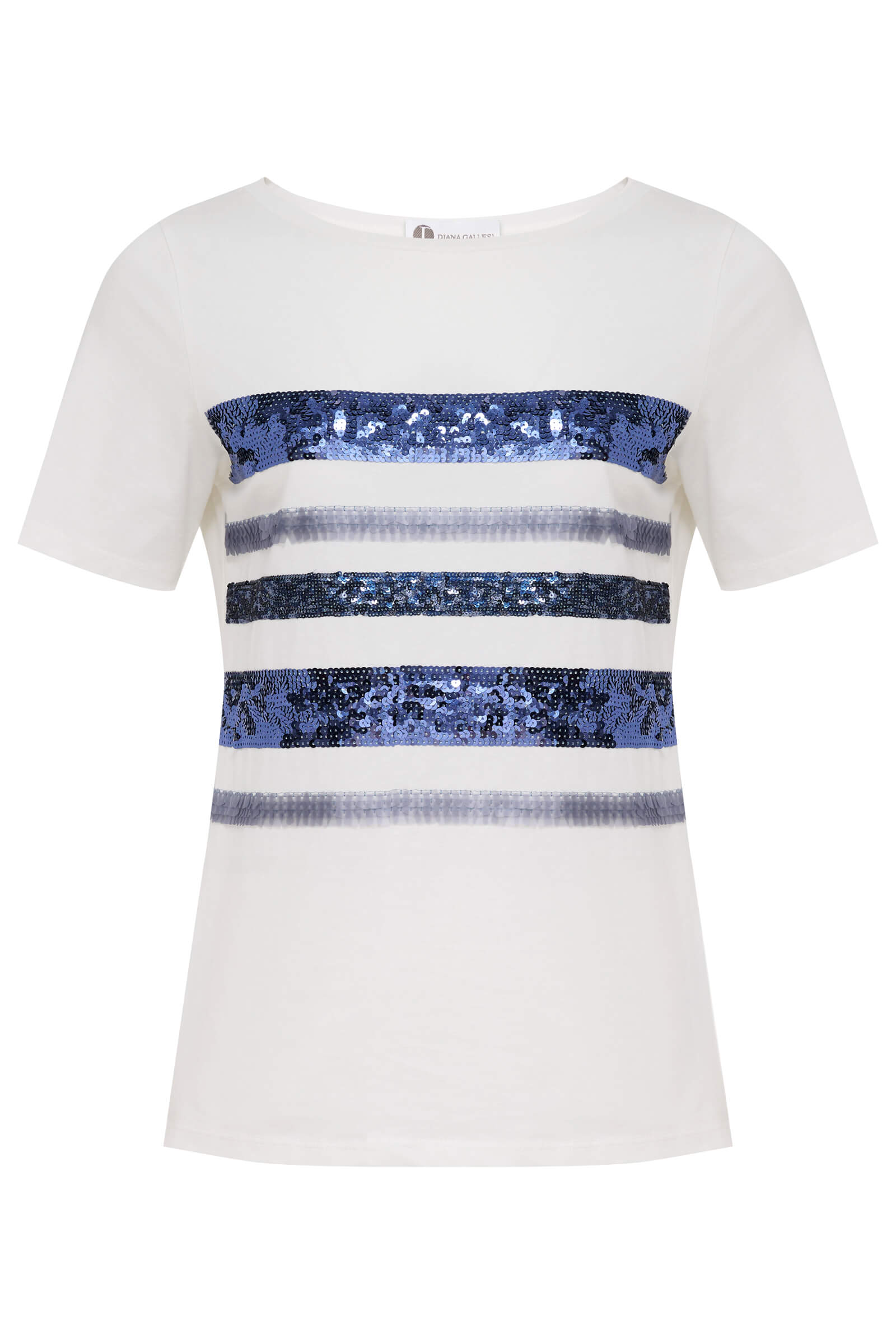 Хлопковая футболка с пайетками Бренд Diana Gallesi