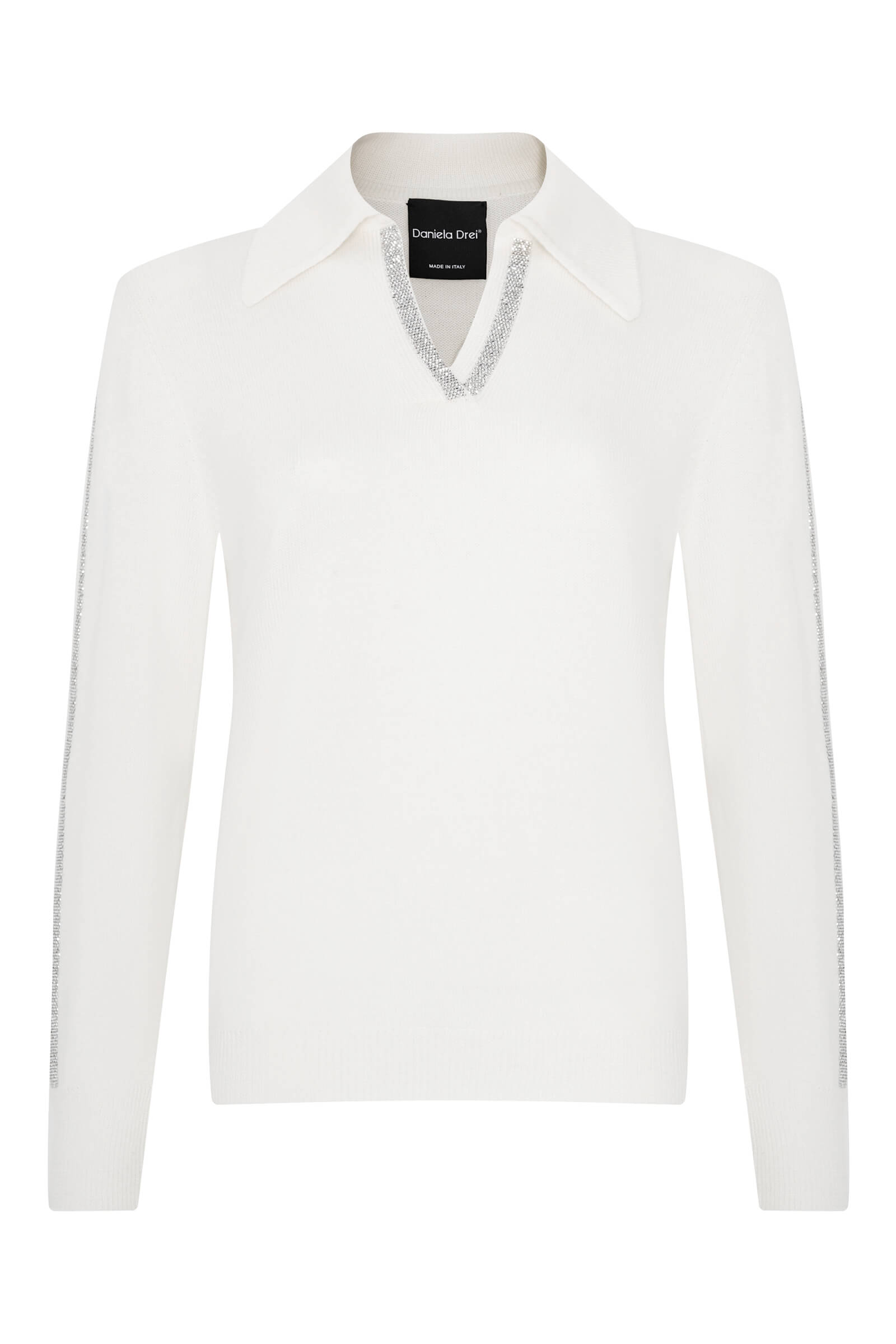 Шерстяной пуловер со стразами Бренд Daniela Drei