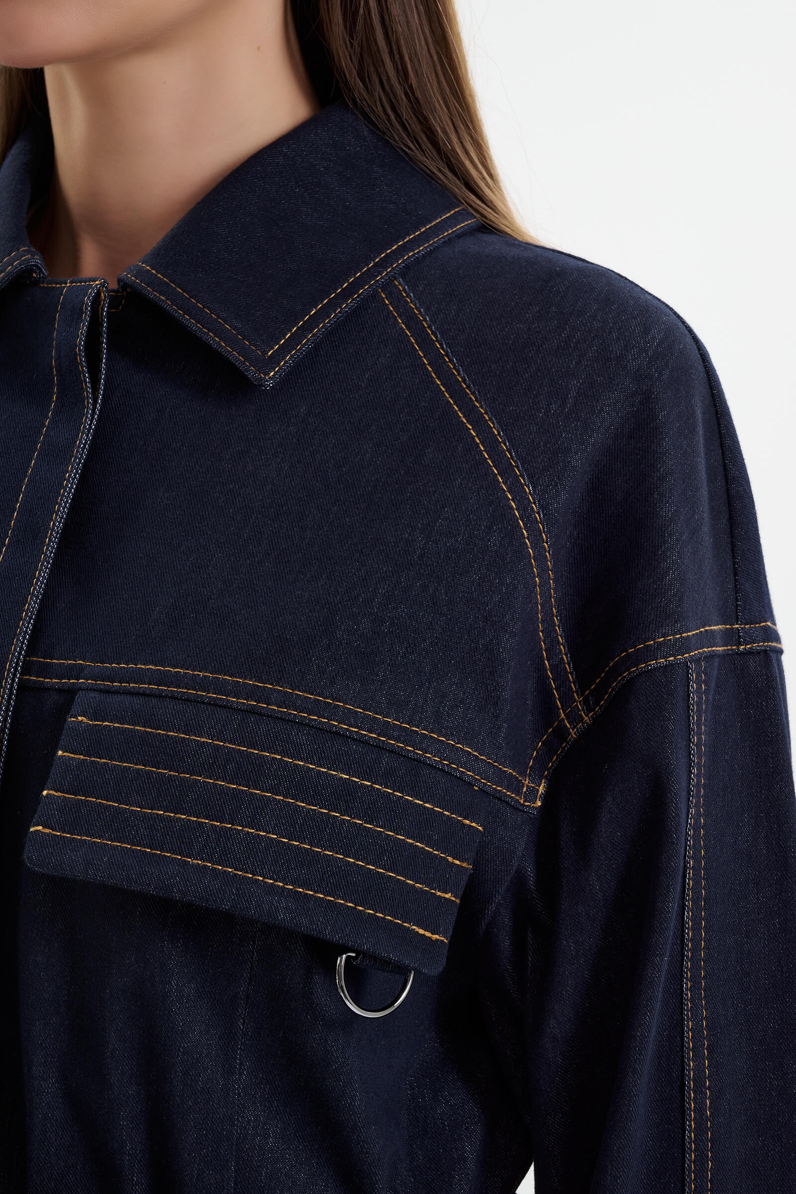 Джинсовая куртка с поясом Бренд MM