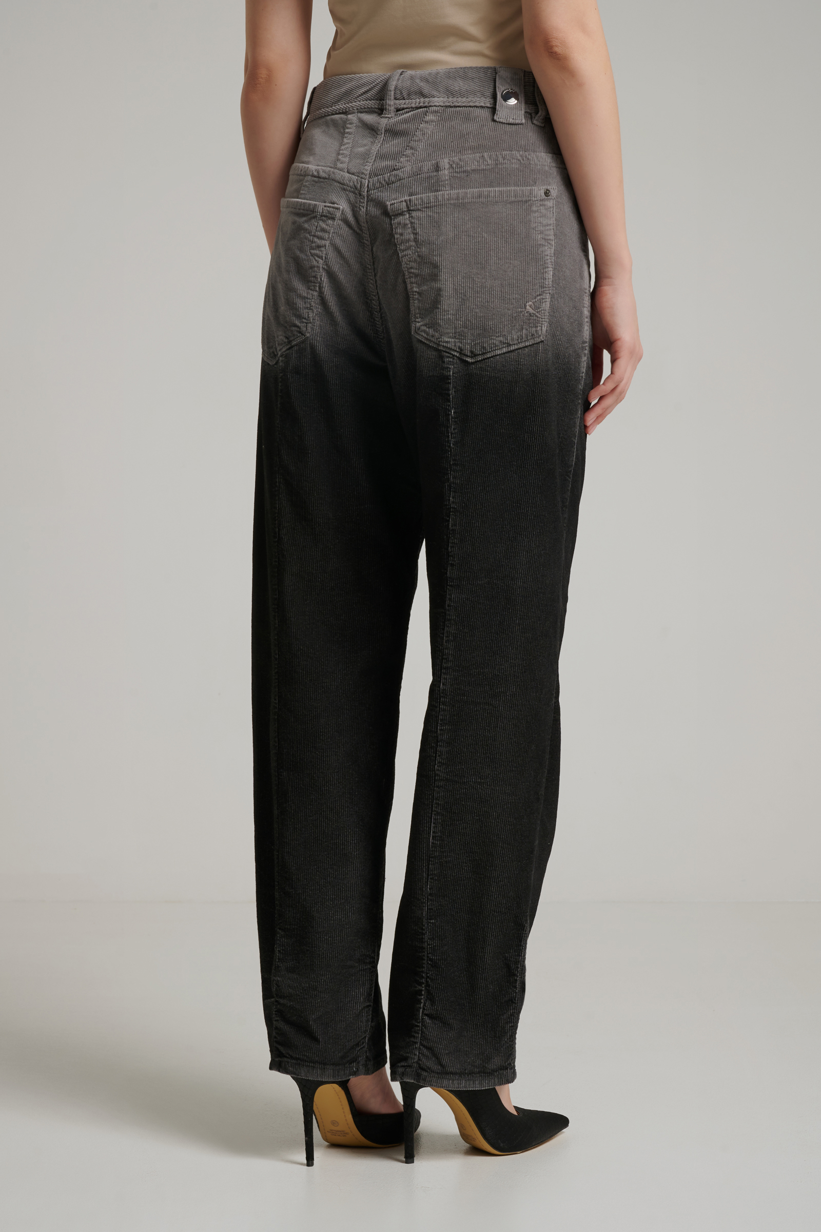 Брюки из микровельвета с градиентом Бренд High