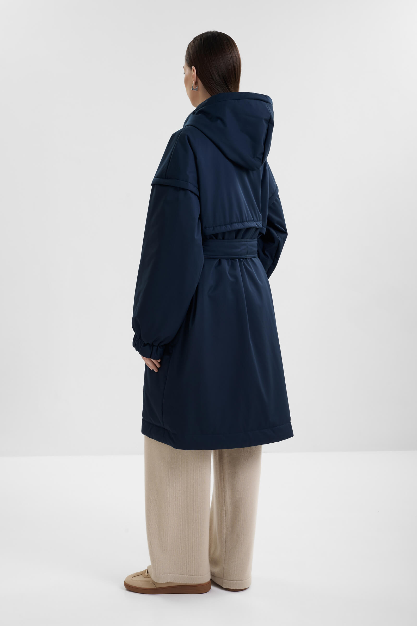 Утепленное пальто с капюшоном Бренд MM