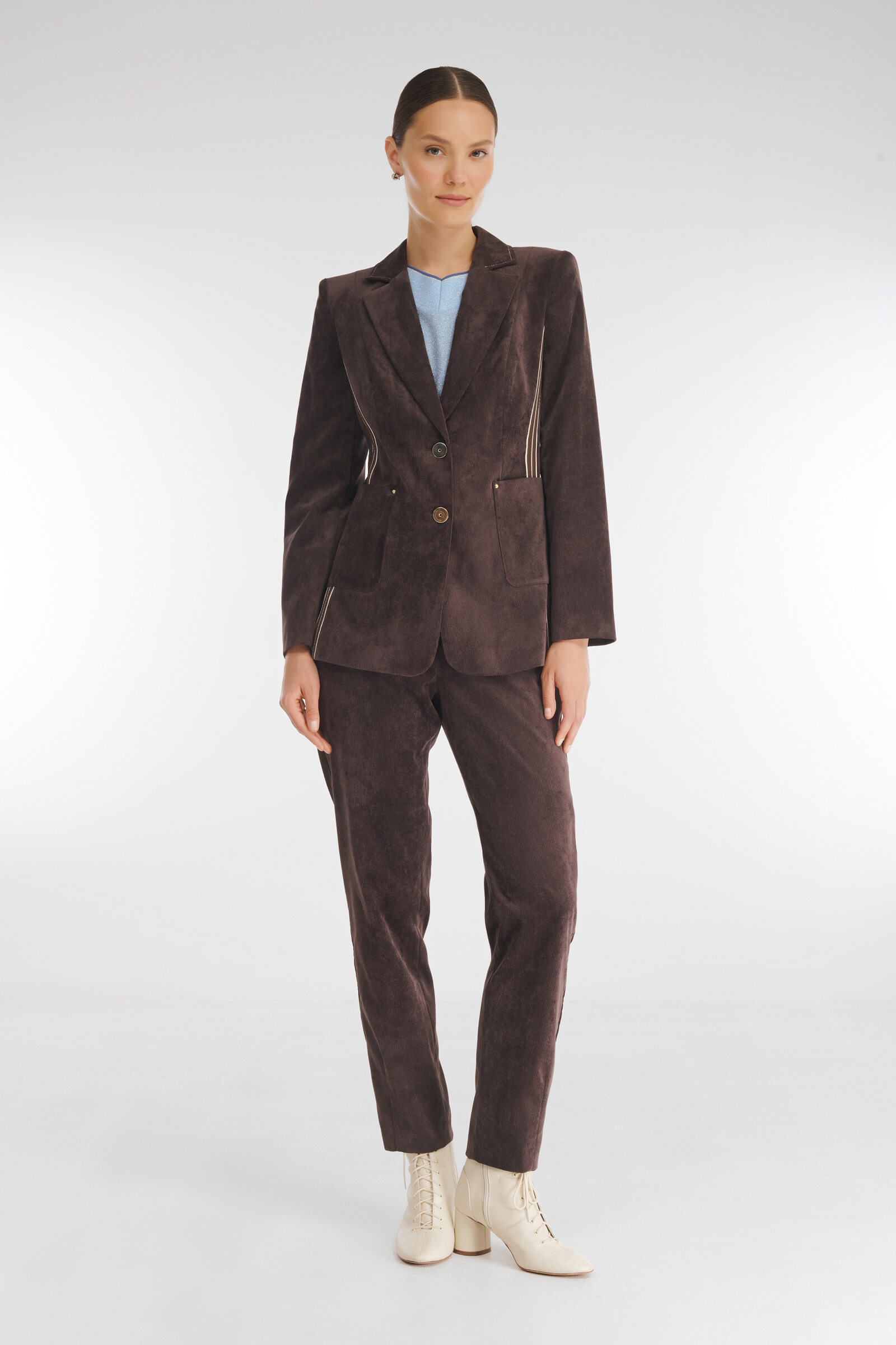 Однобортный пиджак из вельвета Бренд Caterina Leman