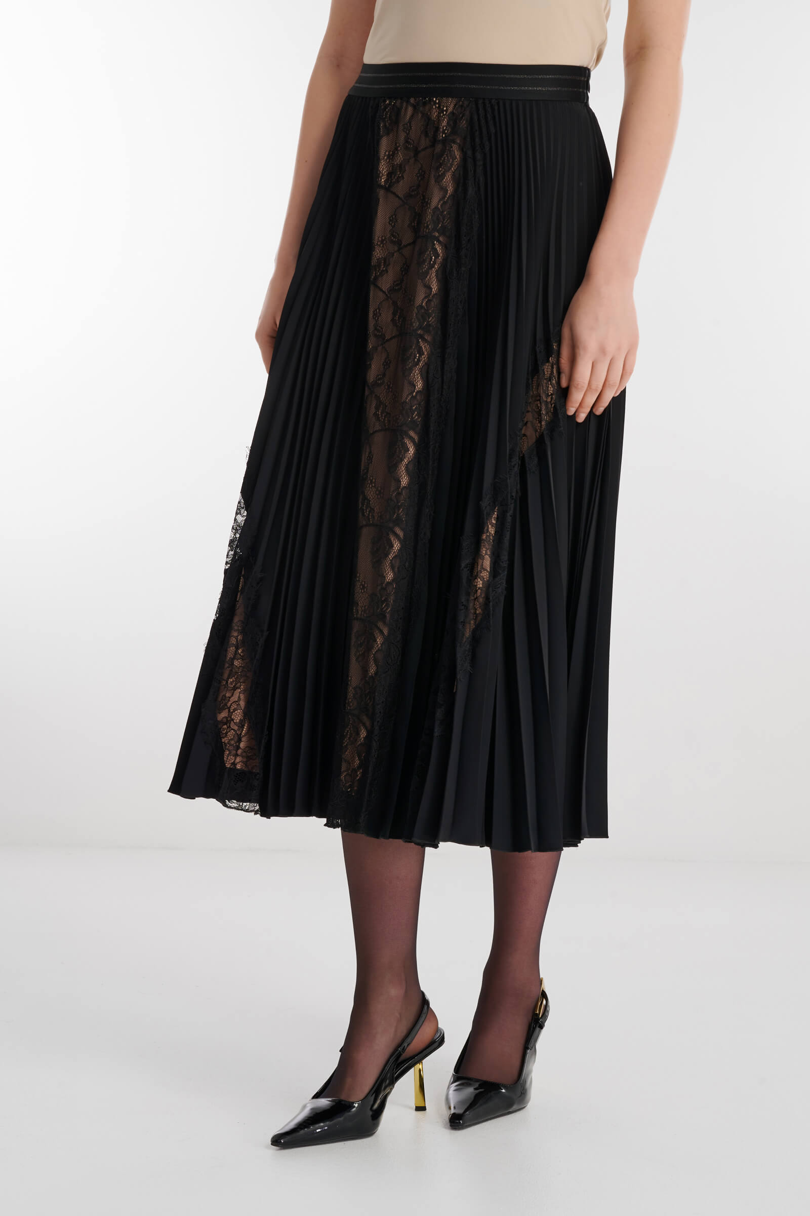 Плиссированная юбка с кружевными вставками Бренд Caterina Leman