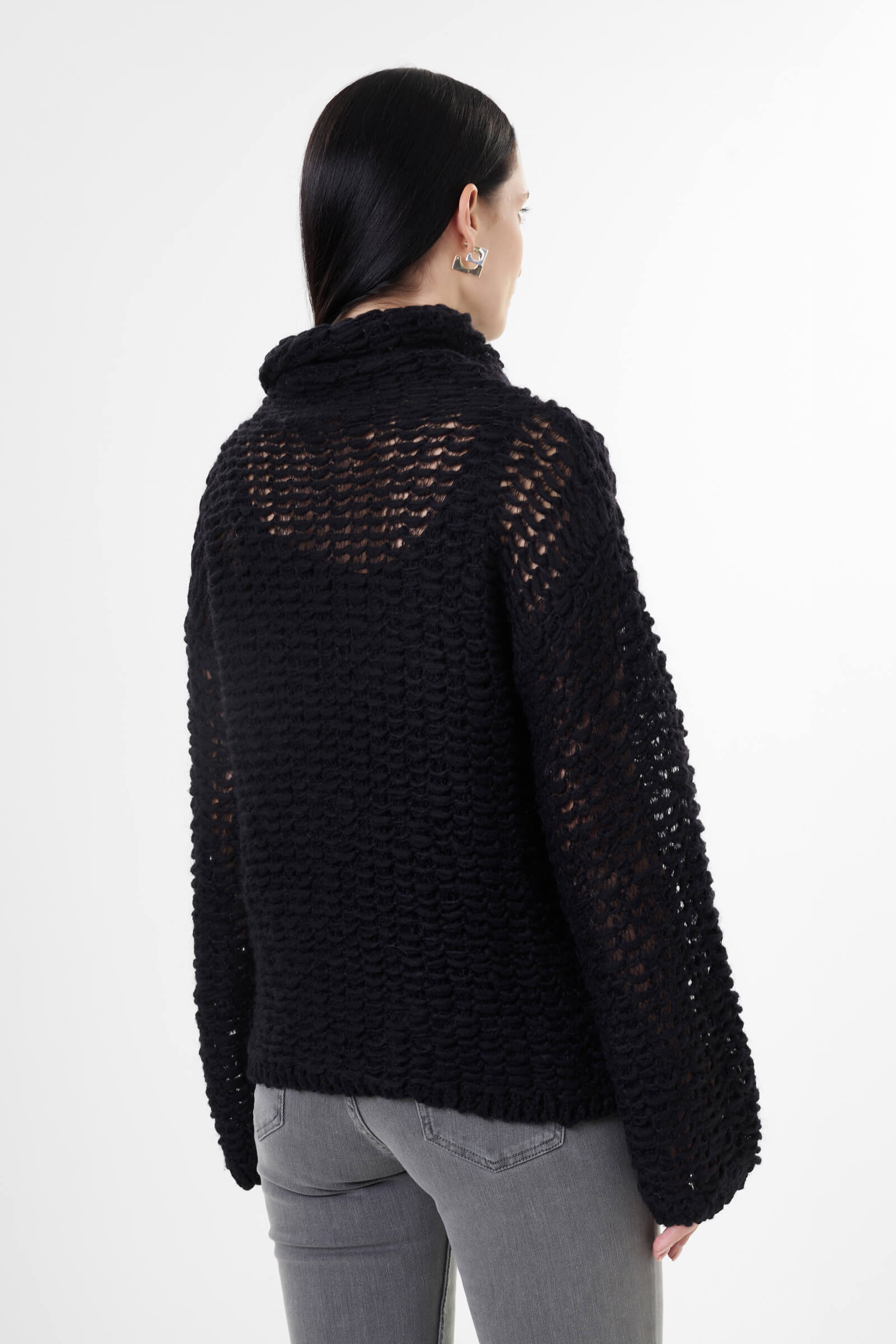 Фактурный свитер из шерсти и мохера Бренд Sarah Pacini