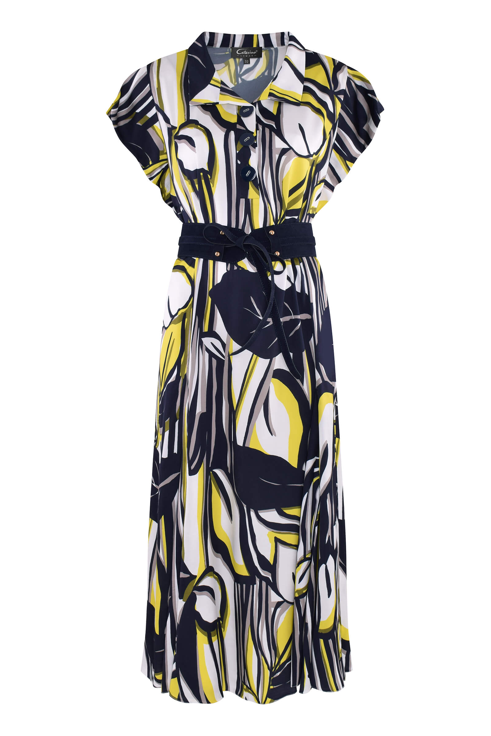 Платье с абстрактным принтом Бренд Caterina Leman