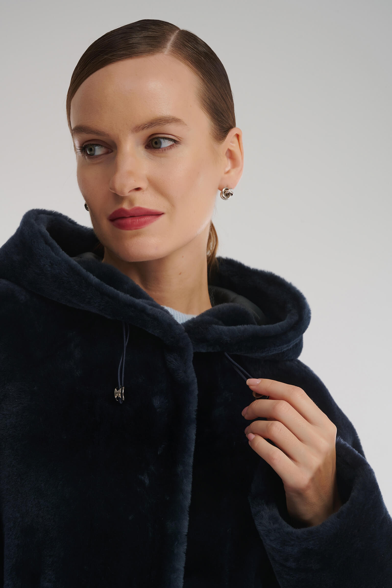 Удлиненная дубленка из натурального меха Бренд Caterina Leman