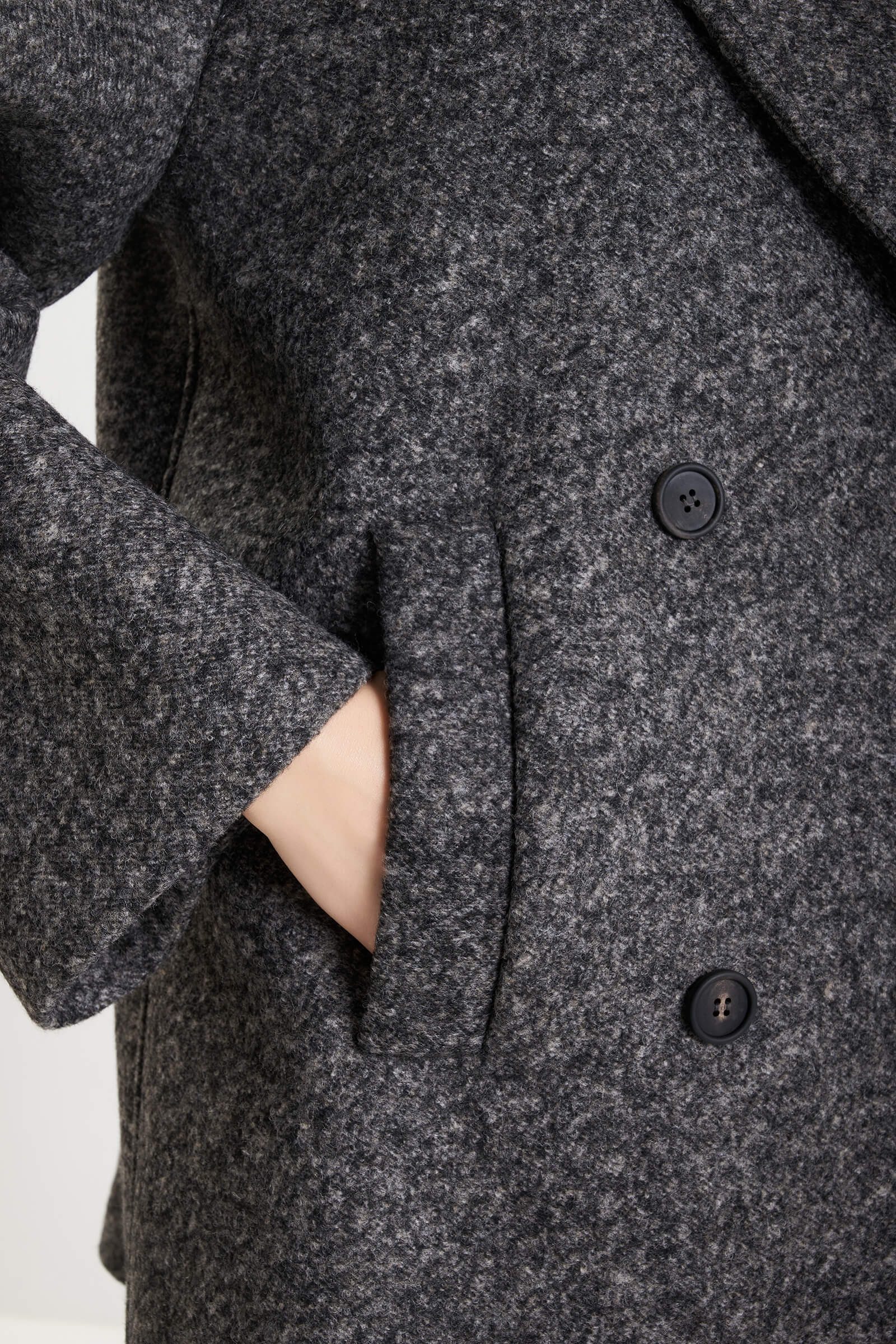 Двубортное пальто с добавлением шерсти Бренд MM