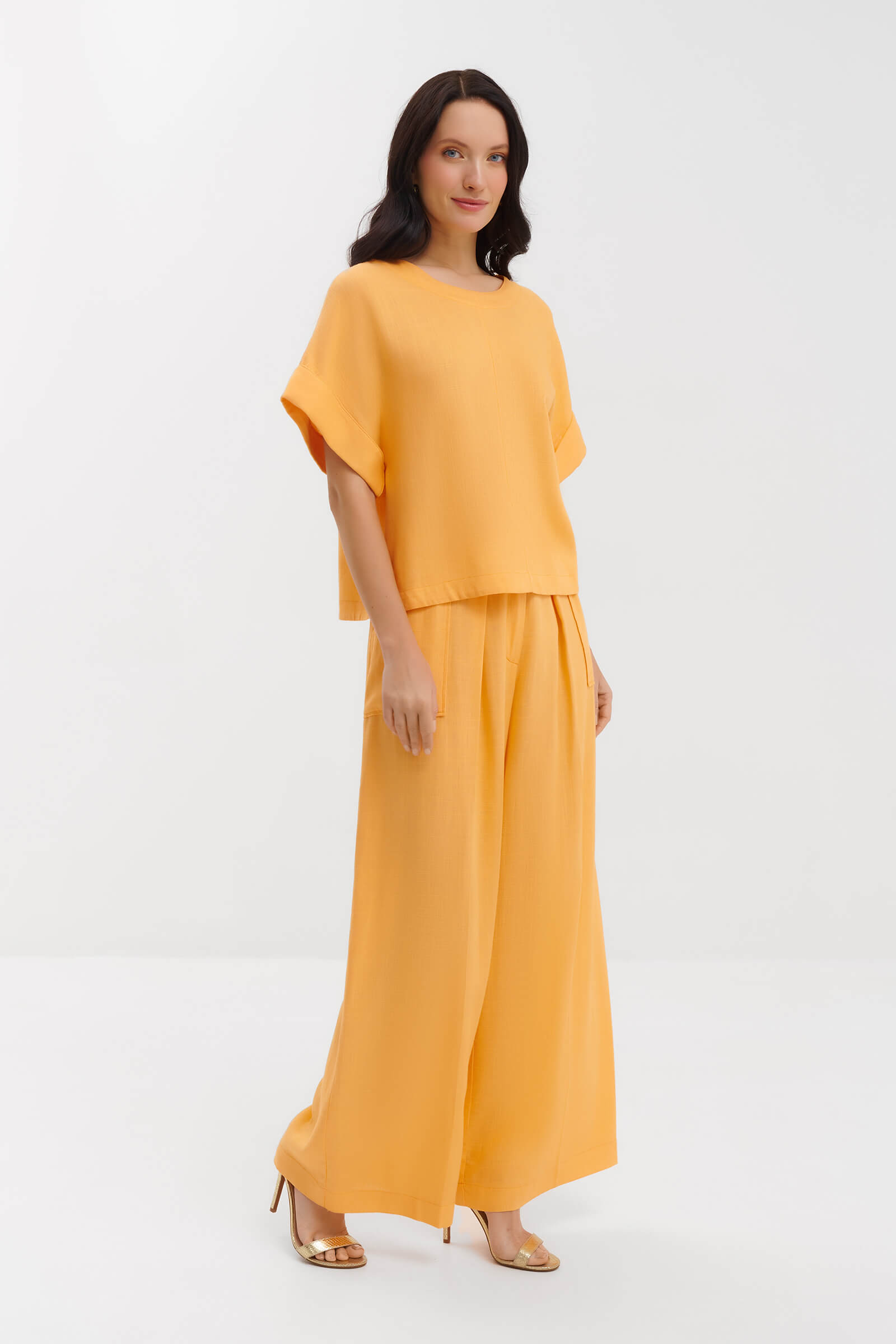 Широкие брюки из льна Бренд Milva Mi