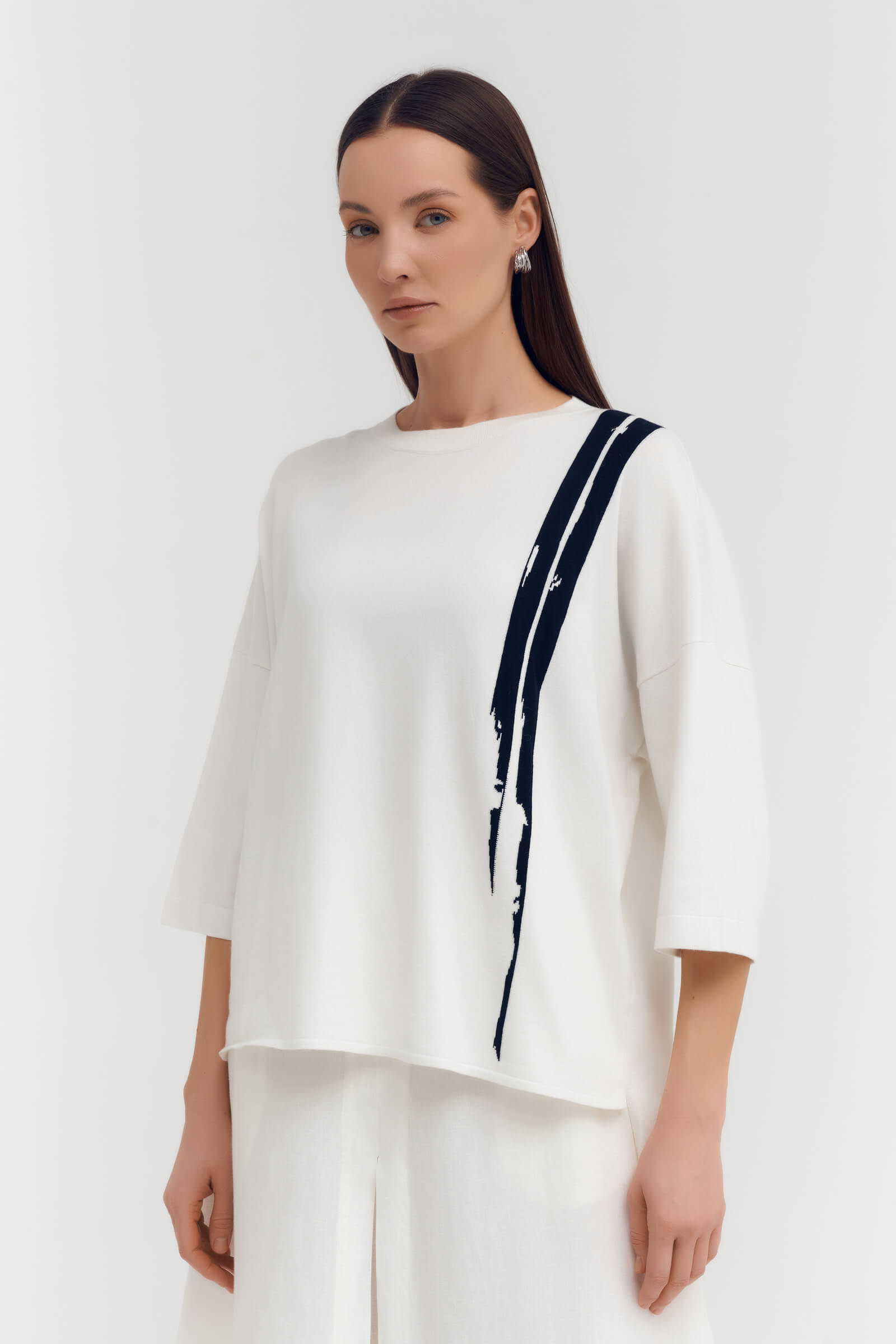 Джемпер с абстрактным узором Бренд Sarah Pacini