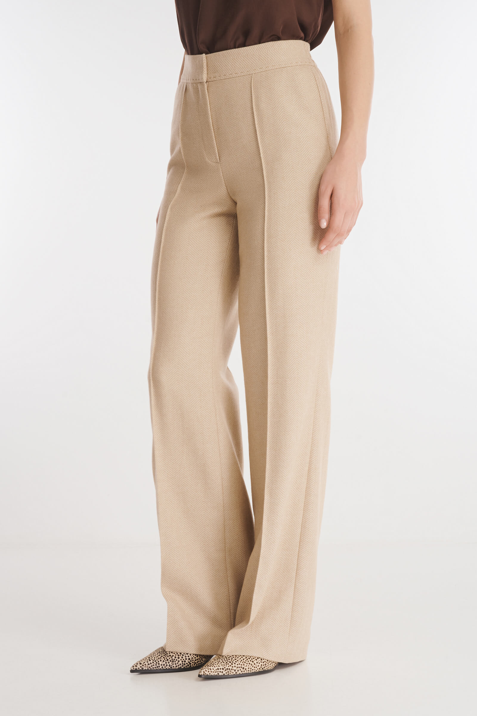 Брюки со стрелками из смесовой шерсти Бренд Caterina Leman