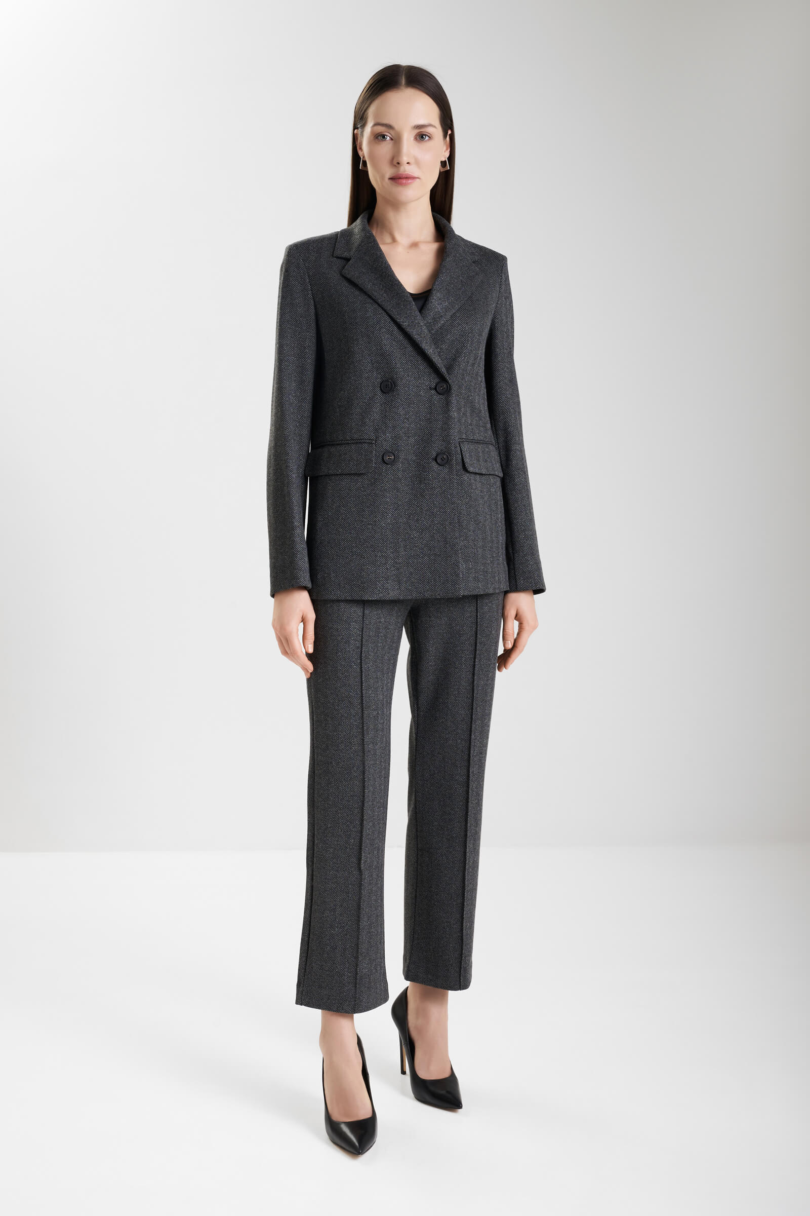 Двубортный пиджак из смесовой вискозы Бренд MM