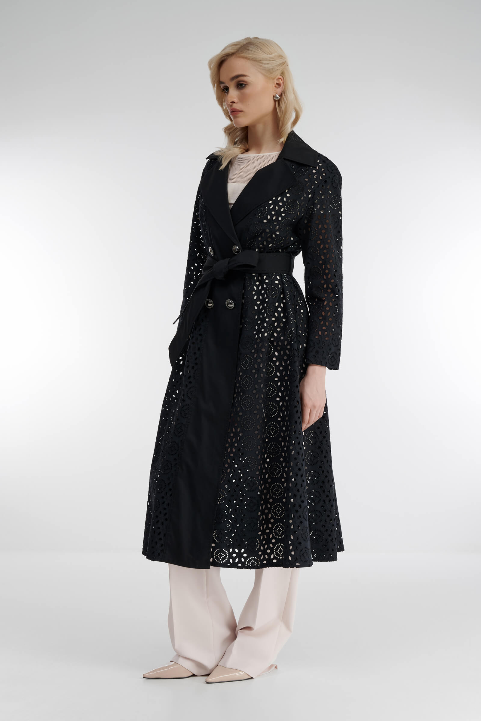 Хлопковый плащ с перфорацией Бренд Caterina Leman