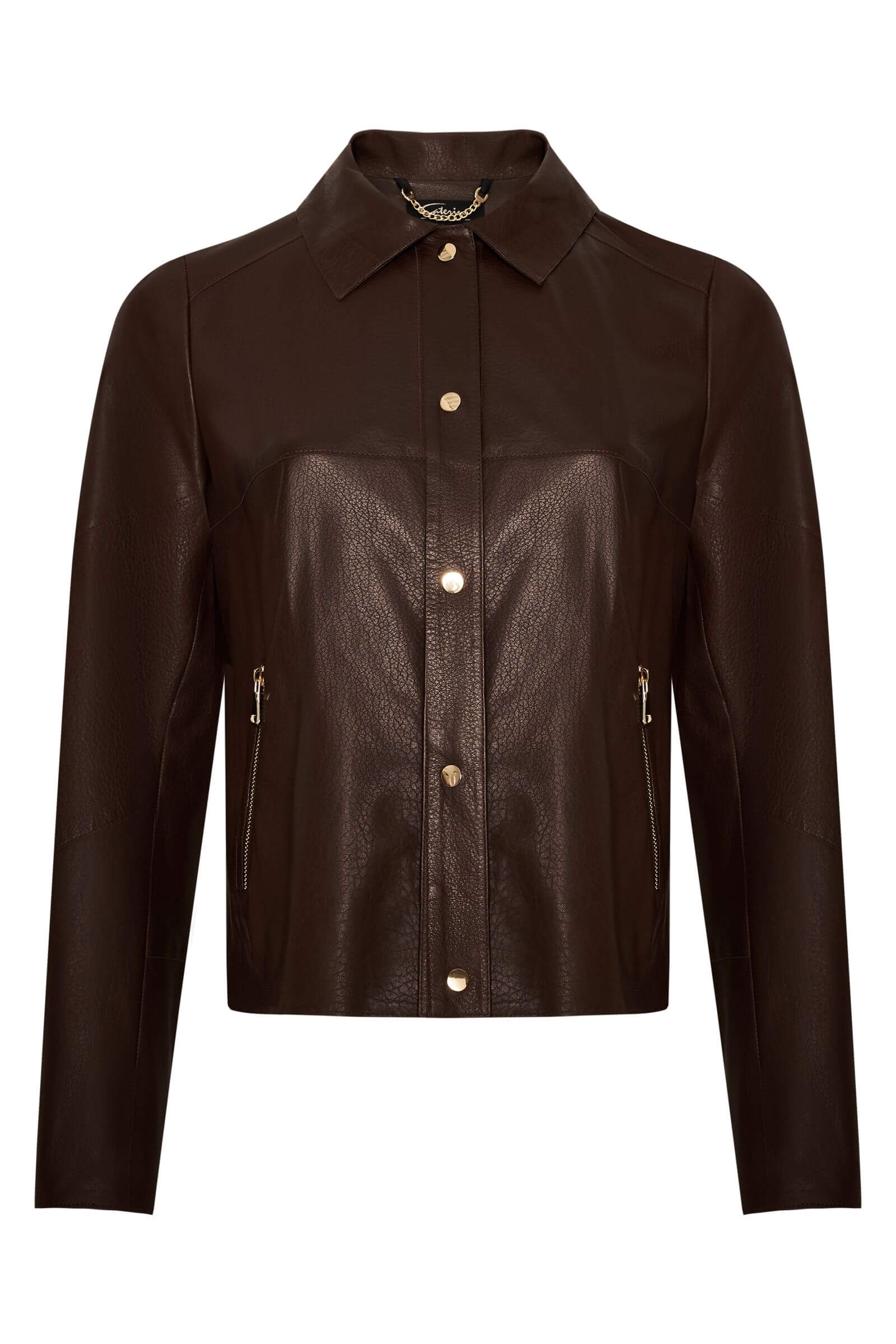 Укороченная куртка из натуральной кожи Бренд Caterina Leman