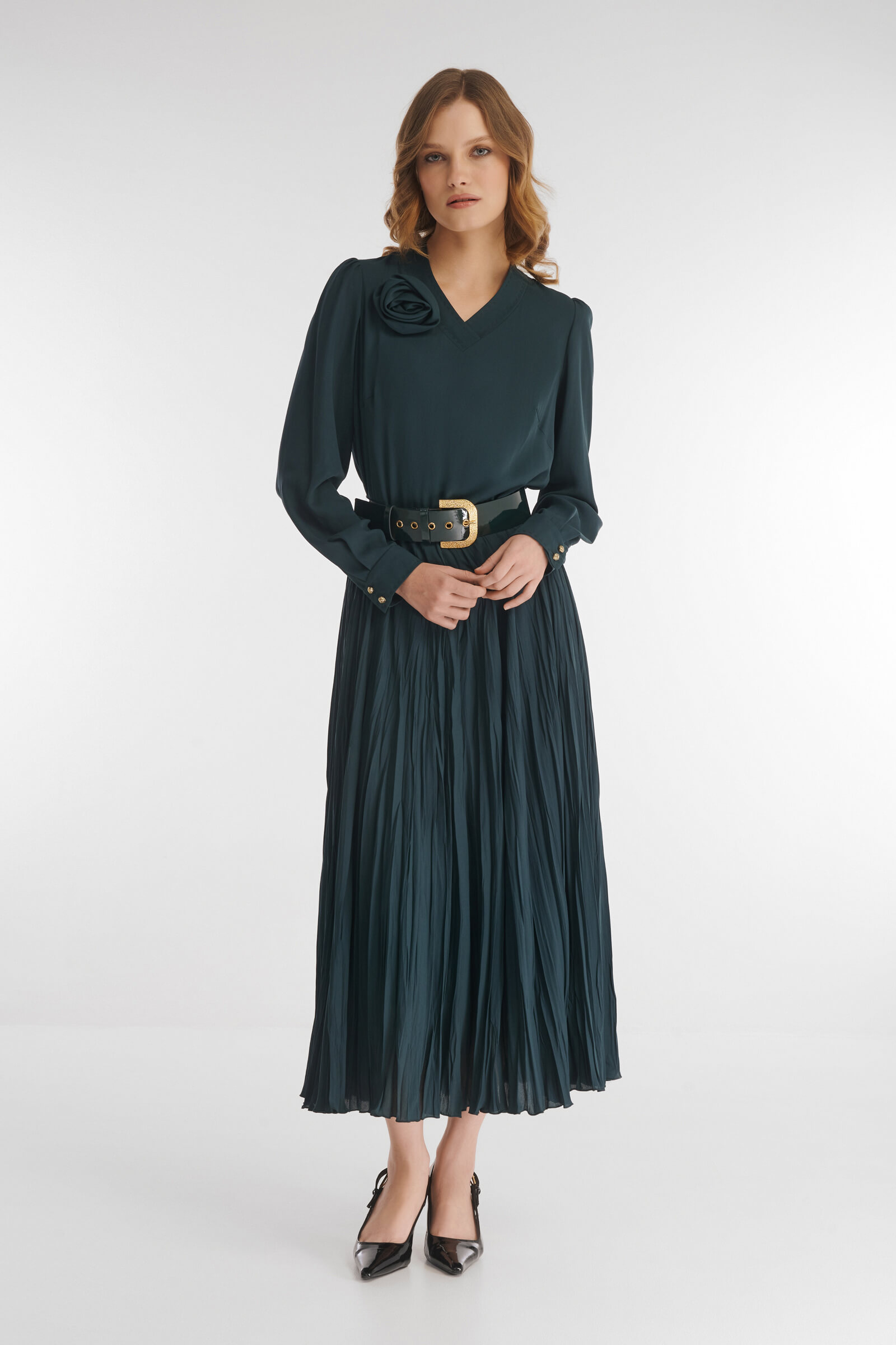 Платье из поливискозы с крэш эффектом Бренд Caterina Leman