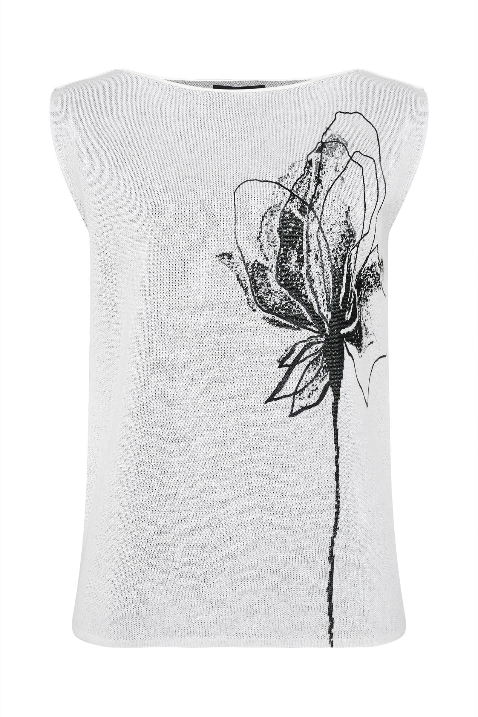 Трикотажный топ с цветочным узором Бренд Sarah Pacini